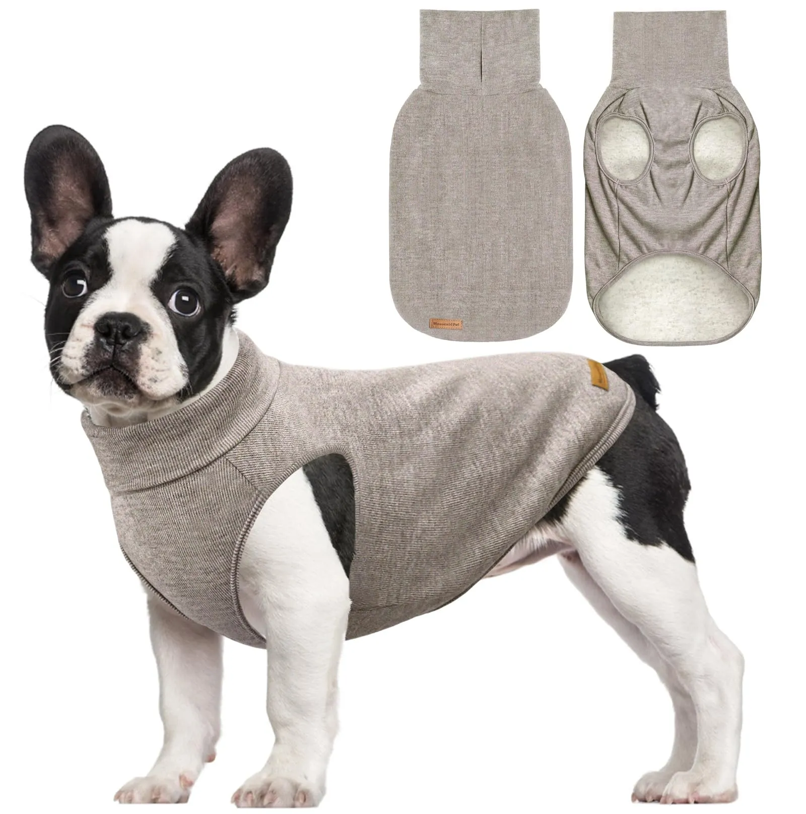 Mosucoirl Felpa con Cappuccio per Cani, Maglione Caldo per Animali Domestici Piccoli e Medi, Khaki, 3XL - immagine 1