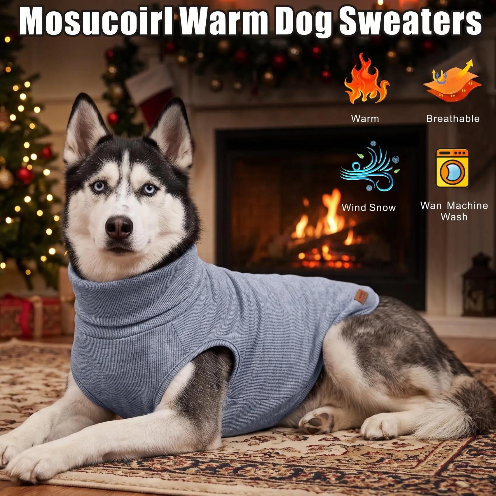 Mosucoirl Felpa con Cappuccio per Cani, Blu, XL - immagine 4
