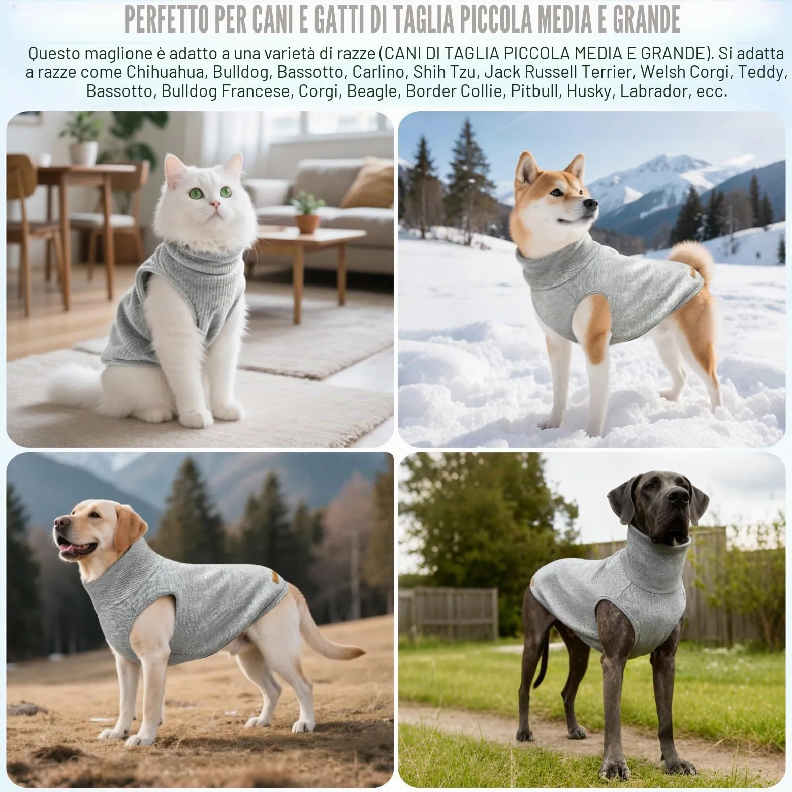Mosucoirl Felpa con Cappuccio per Cani, Maglione Caldo per Cani Piccoli e Medi, Grigio, XS - immagine 6