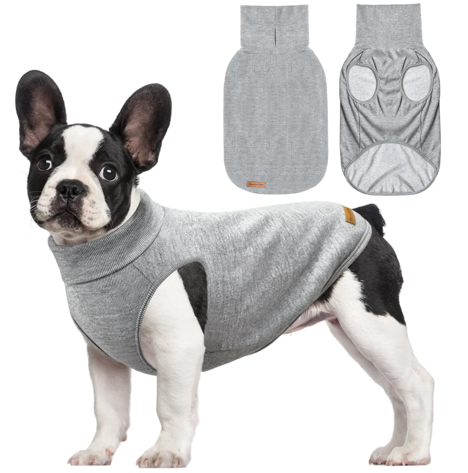 Mosucoirl Felpa con Cappuccio per Cani, Maglione Caldo per Cani Piccoli e Medi, Grigio, XS - immagine 1