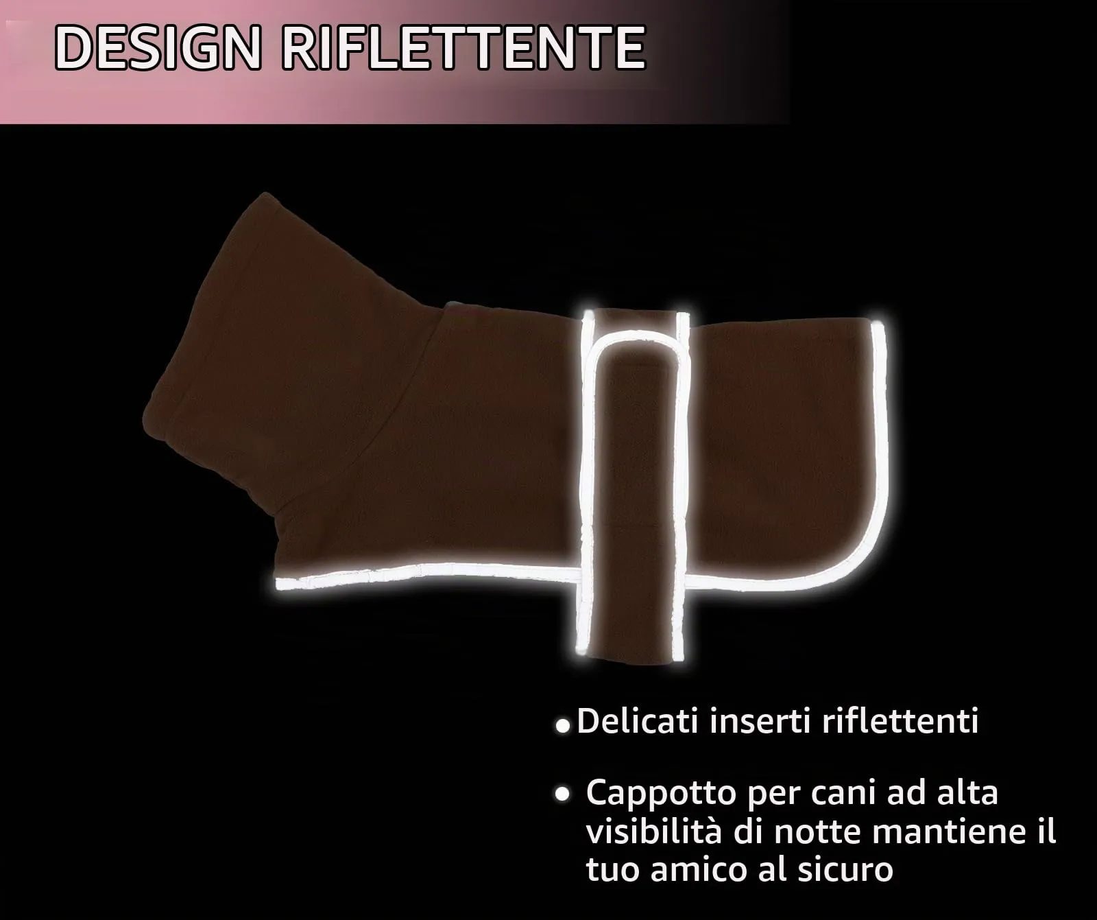 Geyecete Cappotto Invernale per Cani Bassotti in Pile con Foro per Imbracatura, Marrone, L - immagine 4