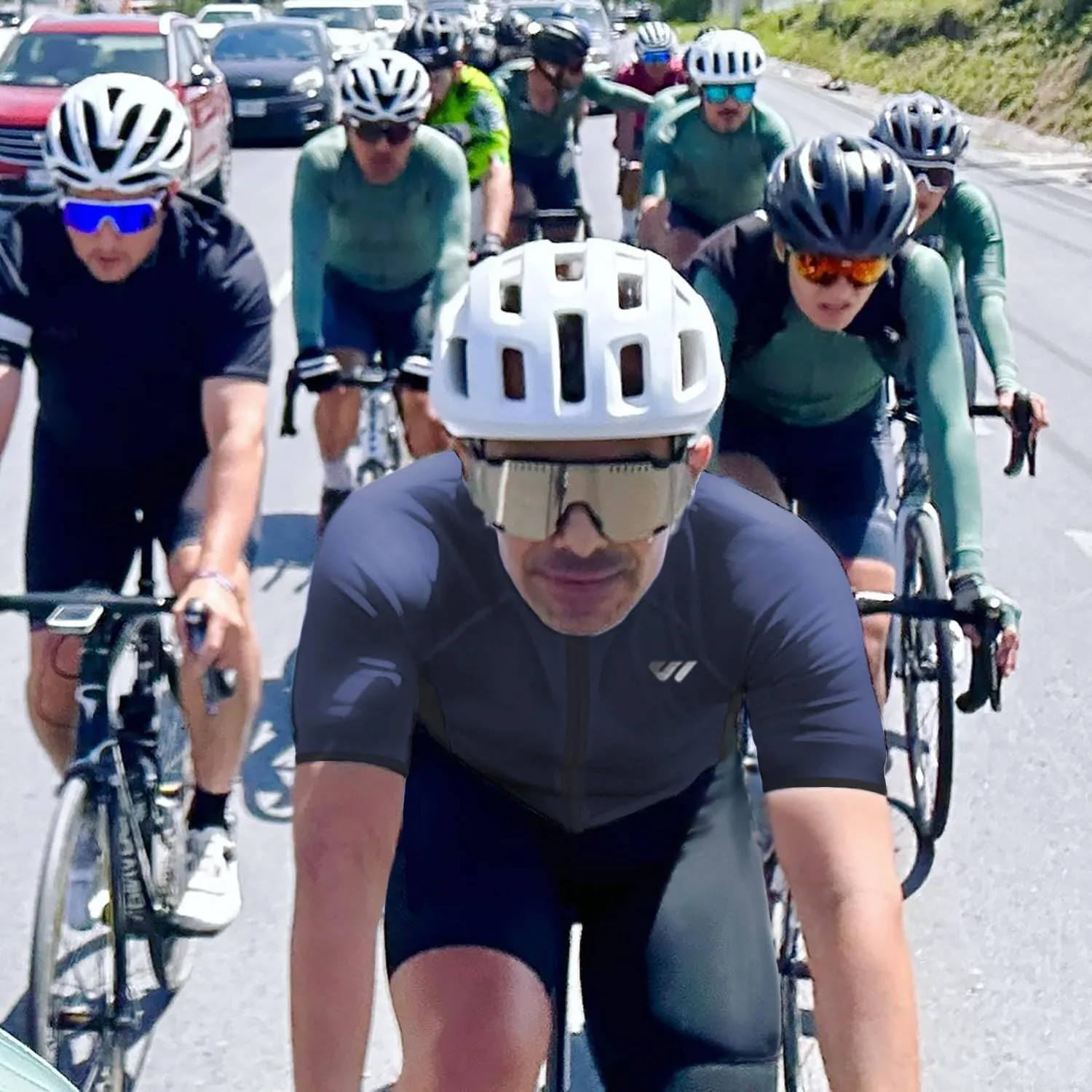 Lo.gas Trisuit Uomo Triathlon Tuta a Maniche Corte Traspirante Asciugatura Rapida - immagine 7