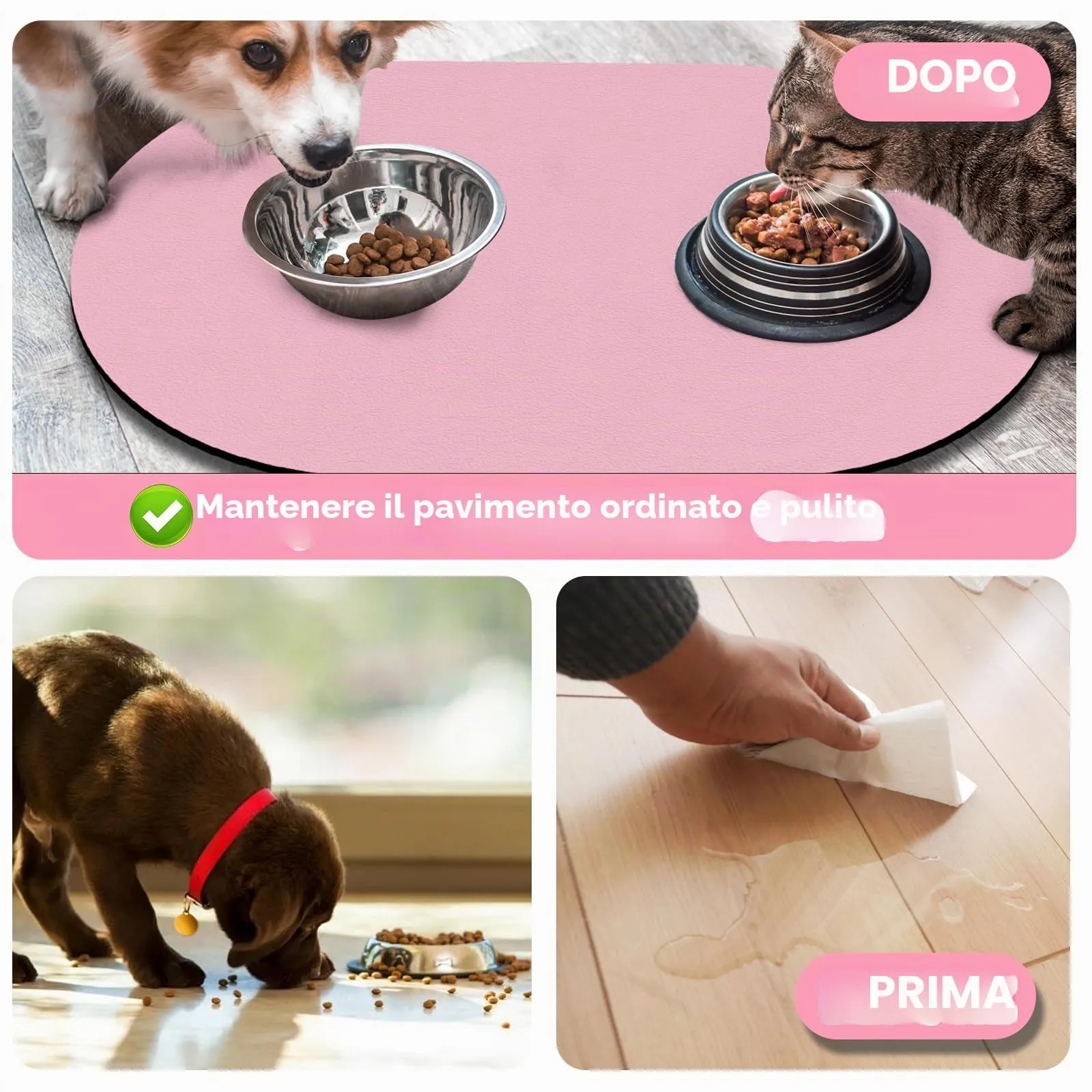 METEOROCK Tappetino Assorbente Sottociotola per Cani e Gatti, 61 x 40 cm, Rosa - immagine 5