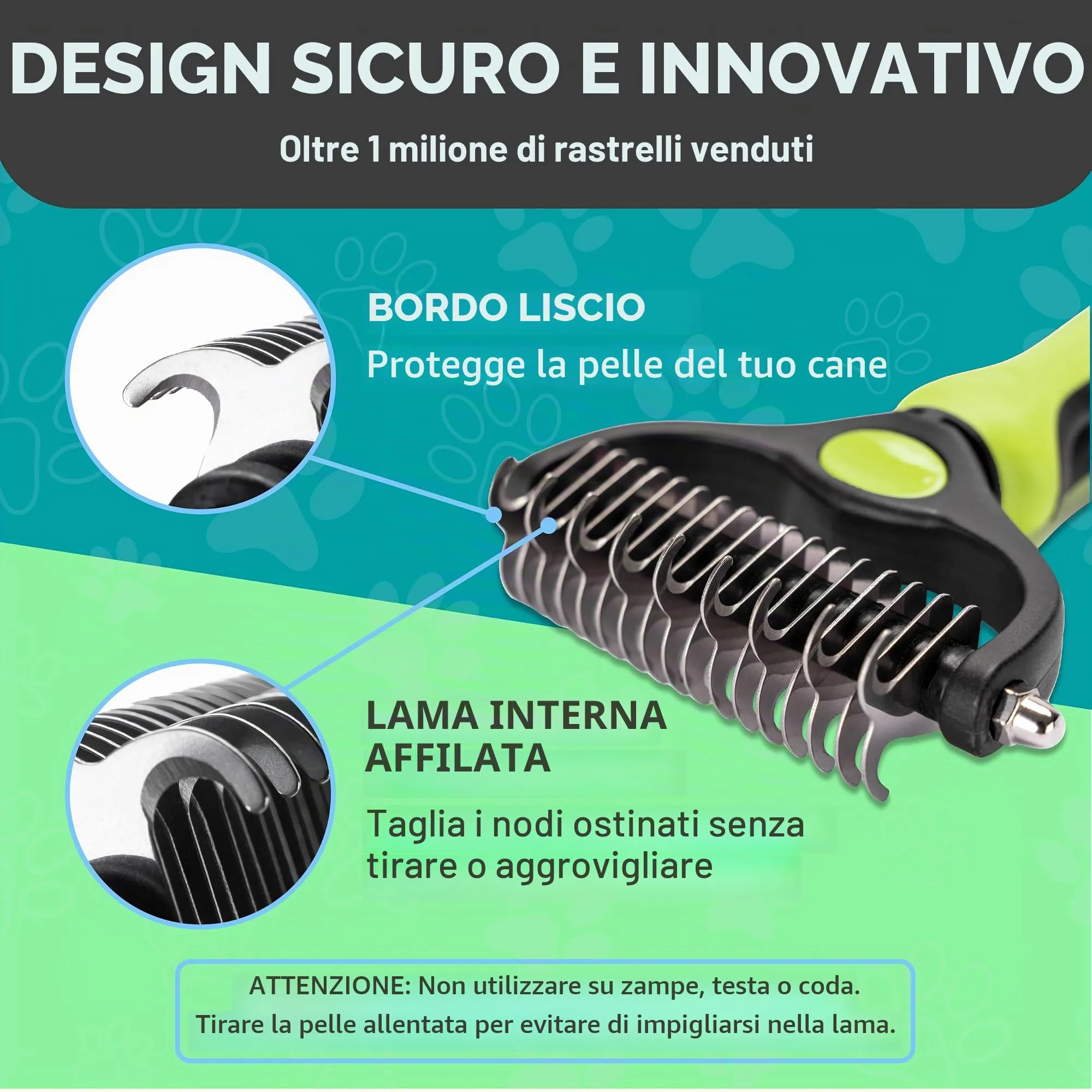 Maxpower Planet Spazzola per Toelettatura Animali Domestici, Pettine Rastrello Doppio Strato per Cani e Gatti, Large, Giallo - immagine 7