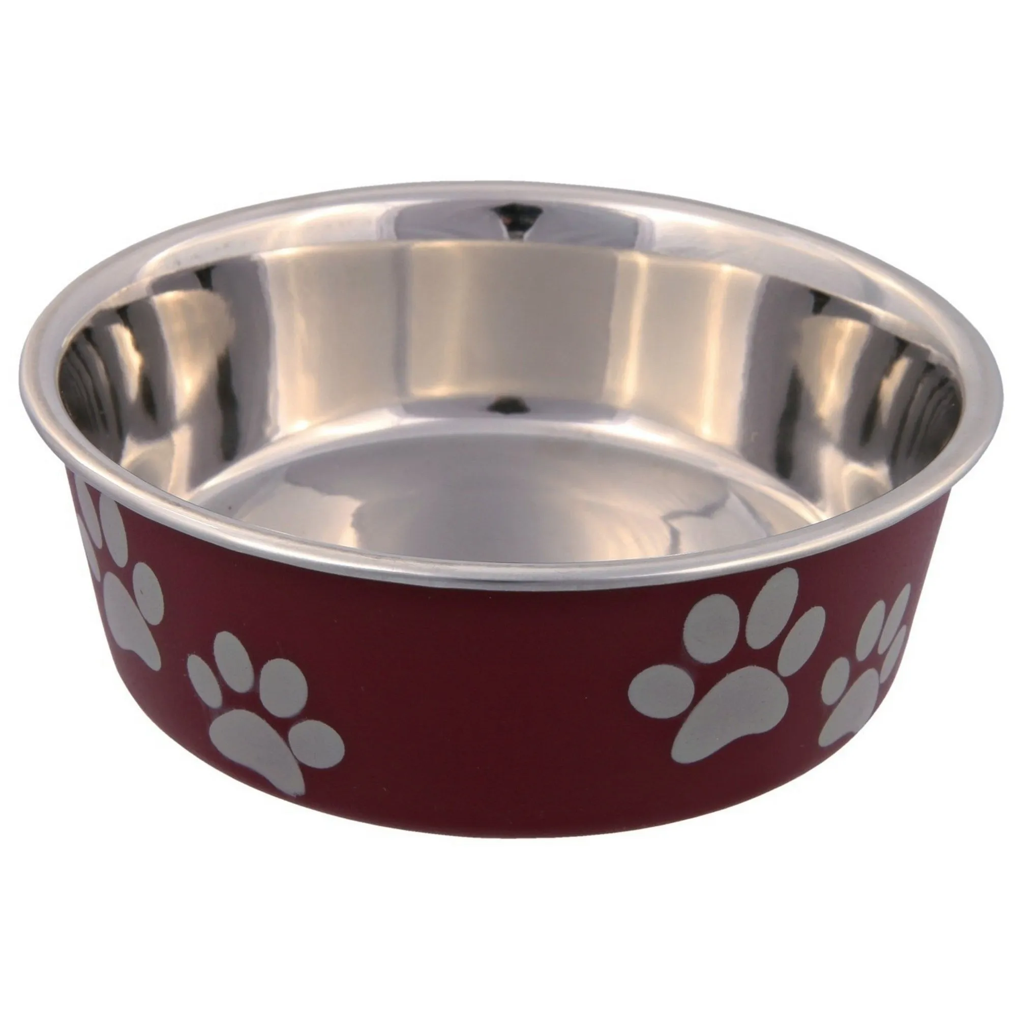 Trixie Ciotola in acciaio con rivestimento in plastica per cani, 0.4 l, ø14 cm - immagine 1