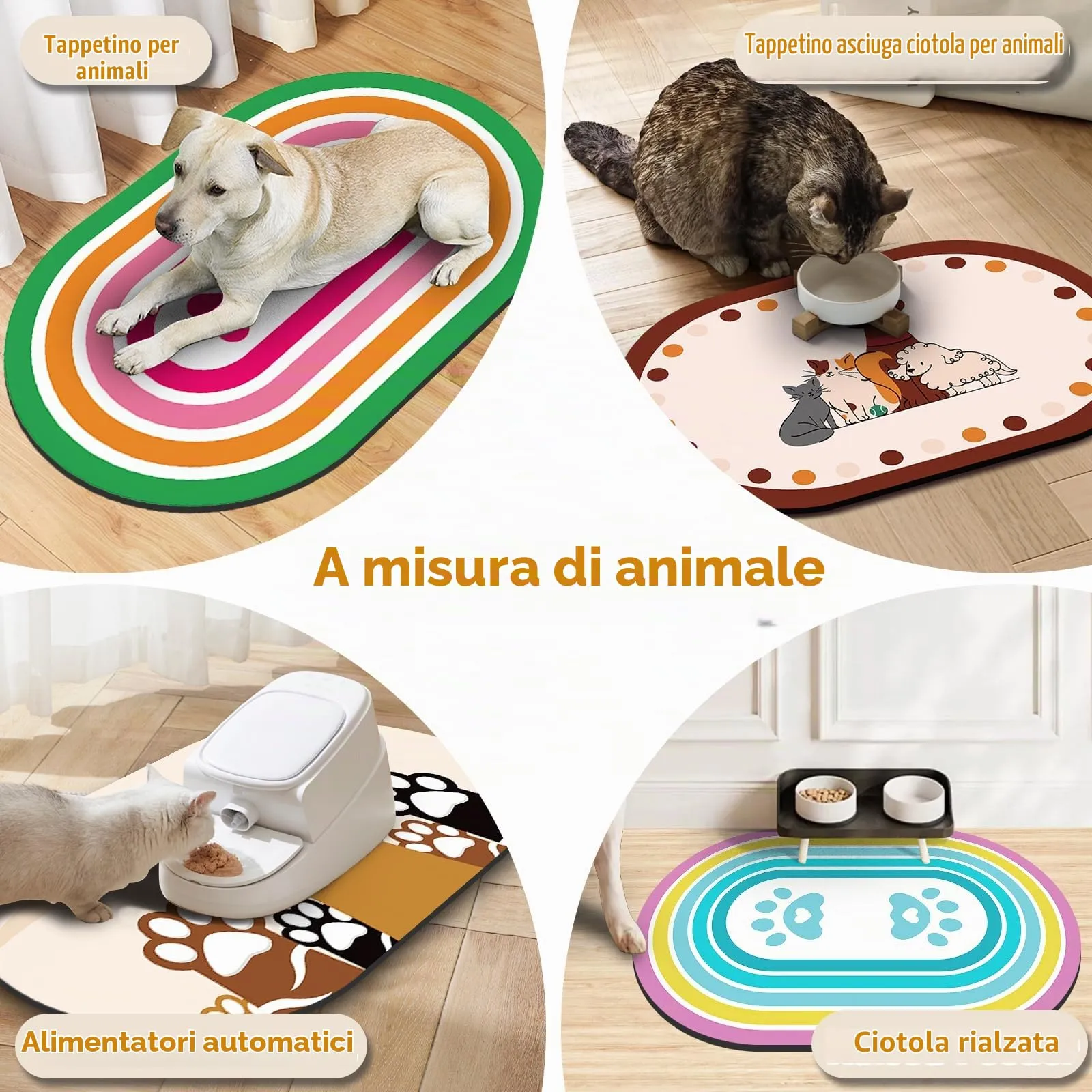 METEOROCK Tappetino Assorbente per Ciotole di Cani e Gatti, 61x40,5 cm, Antiscivolo e Facile da Pulire - immagine 6