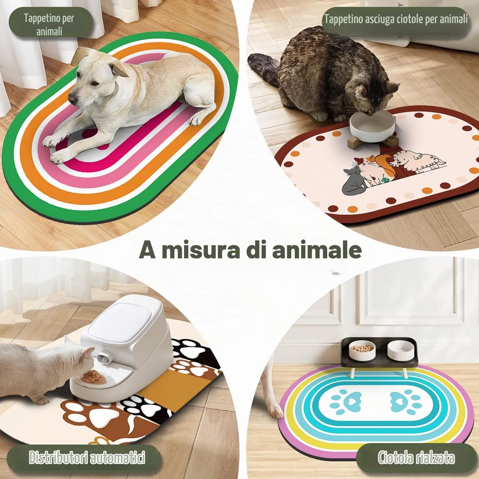 METEOROCK Tappetino Assorbente Antiscivolo per Ciotole Cane e Gatto, 51x30,5 cm - immagine 6