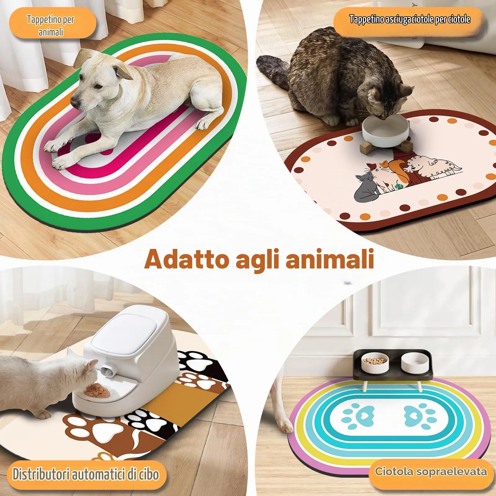 METEOROCK Tappetino Assorbente e Antiscivolo per Ciotole Cane e Gatto, 51x30,5 cm - immagine 6