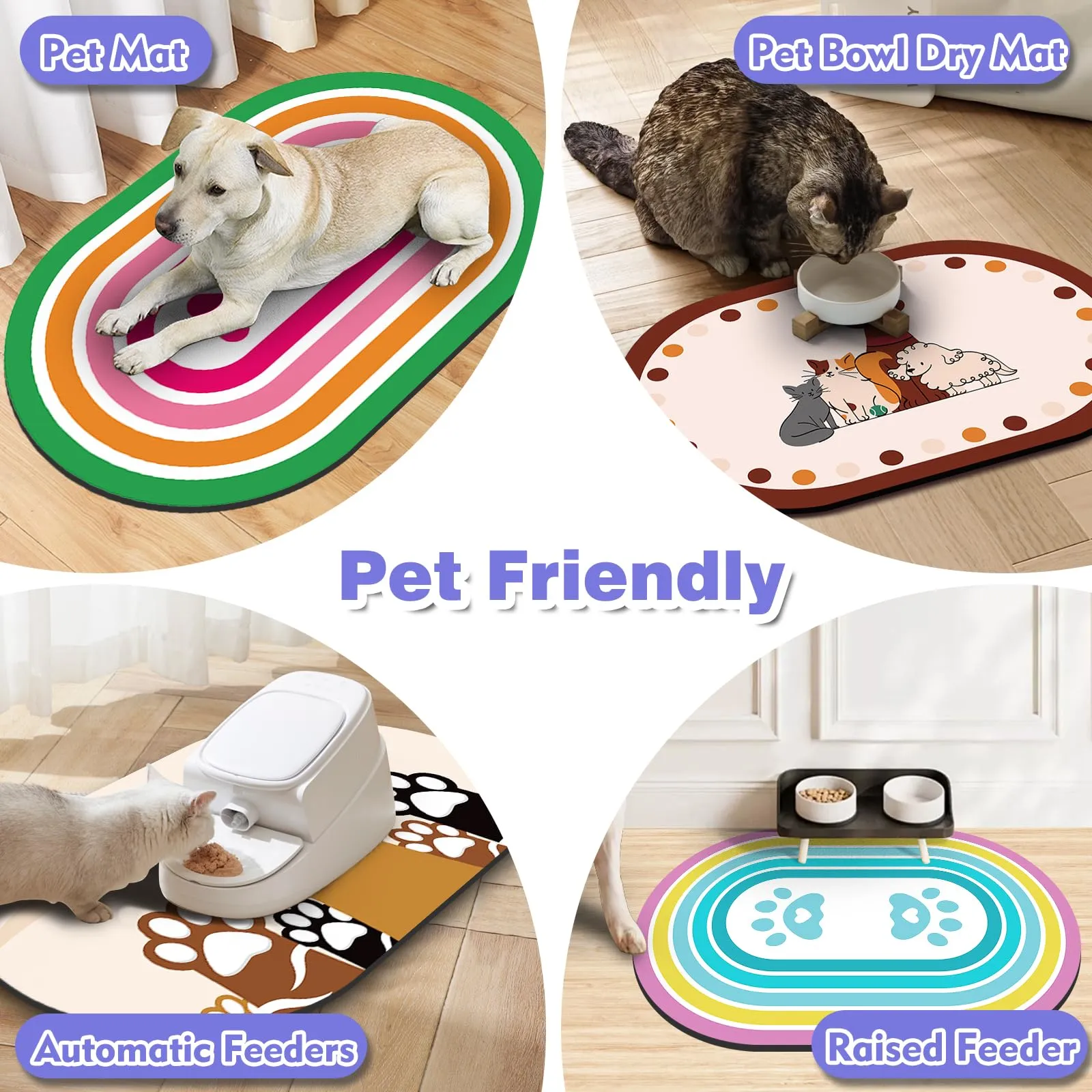 METEOROCK Tappetino Assorbente e Antiscivolo per Ciotole di Cani e Gatti, 61x40,5 cm - immagine 6