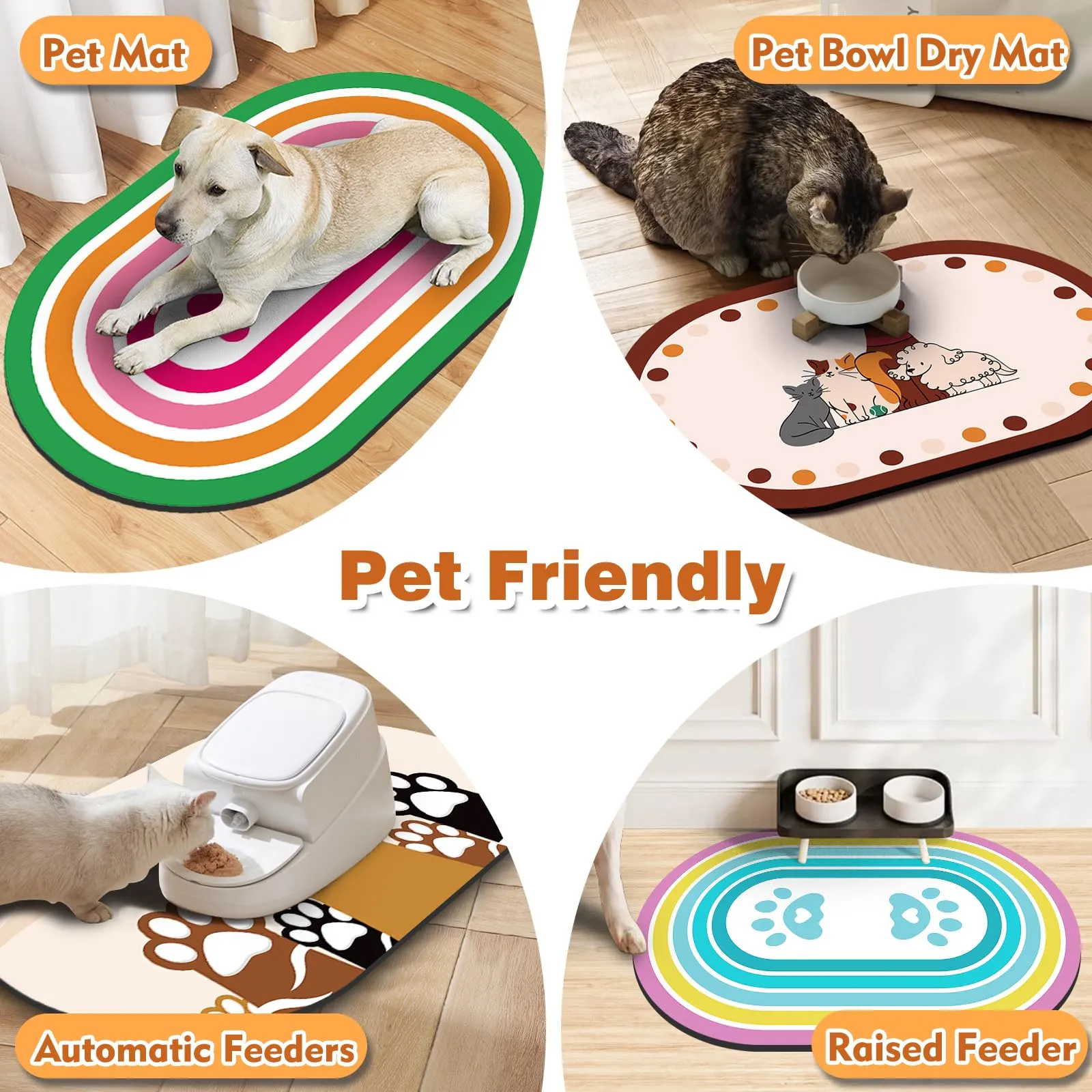 METEOROCK Tappetino Assorbente e Antiscivolo per Ciotole di Cani e Gatti, 61x40,5 cm - immagine 6