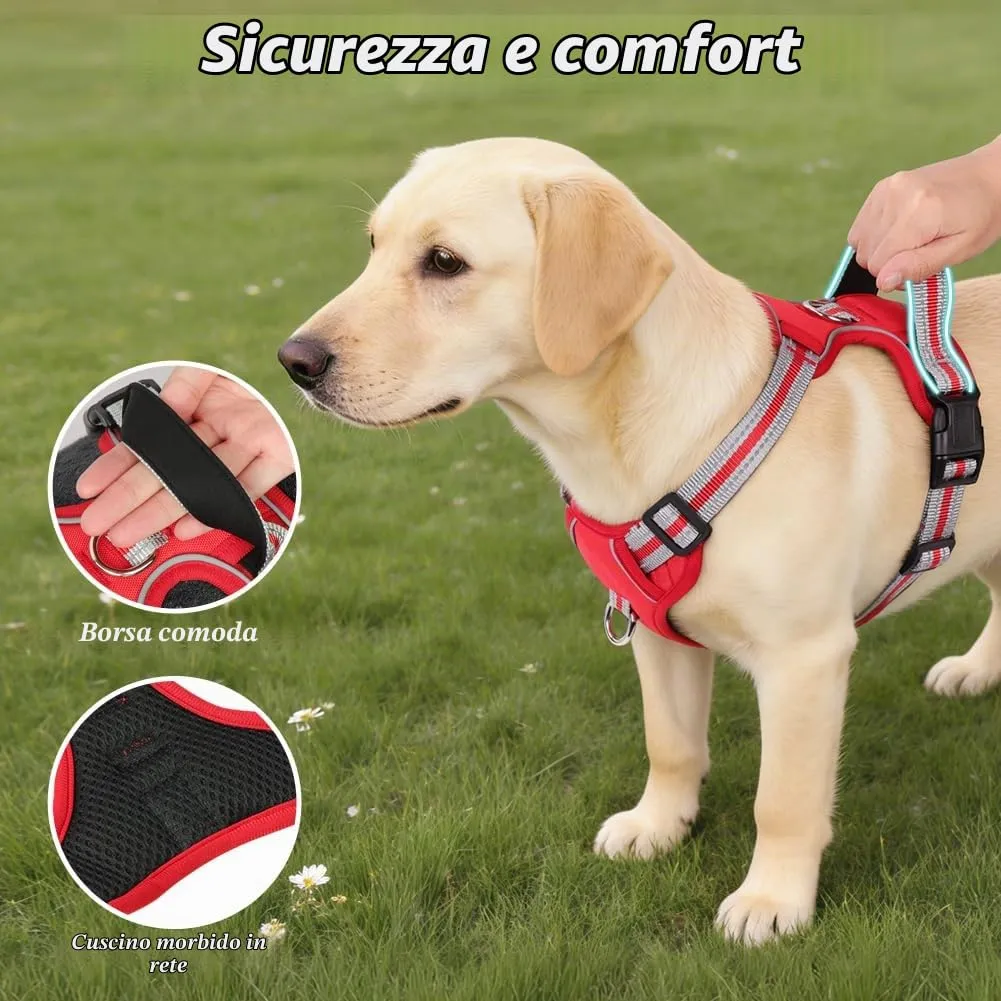 AYESY Pettorina Anti-Tiro per Cani di Taglia Media, Regolabile con Guinzaglio - immagine 4