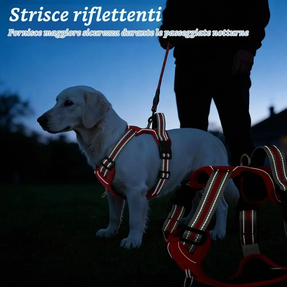 AYESY Pettorina Anti-Tiro per Cani di Taglia Media, Regolabile con Guinzaglio - immagine 6