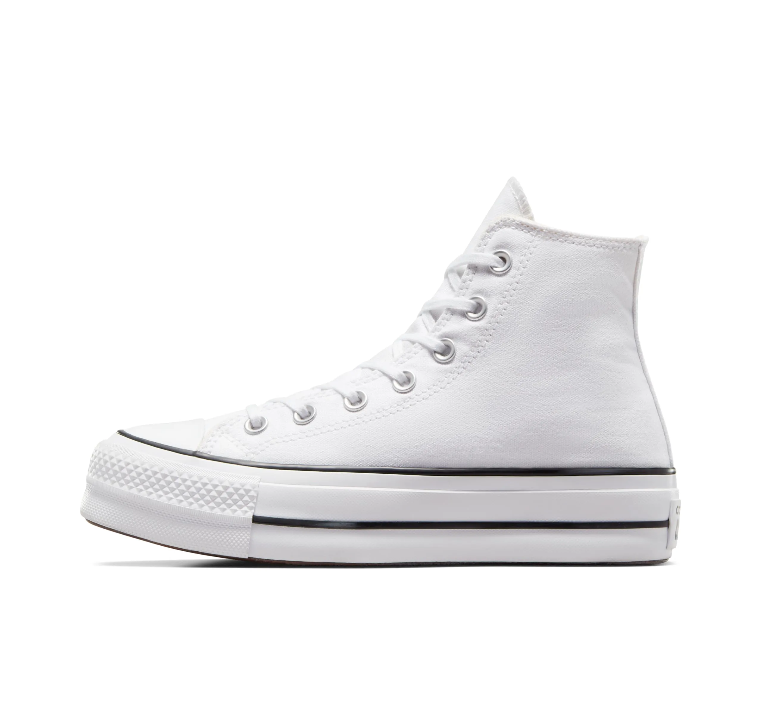 Converse Chuck Taylor All Star Lift Platform High Top Sneaker, Bianco/Nero/Bianco, 7.5 - immagine 4