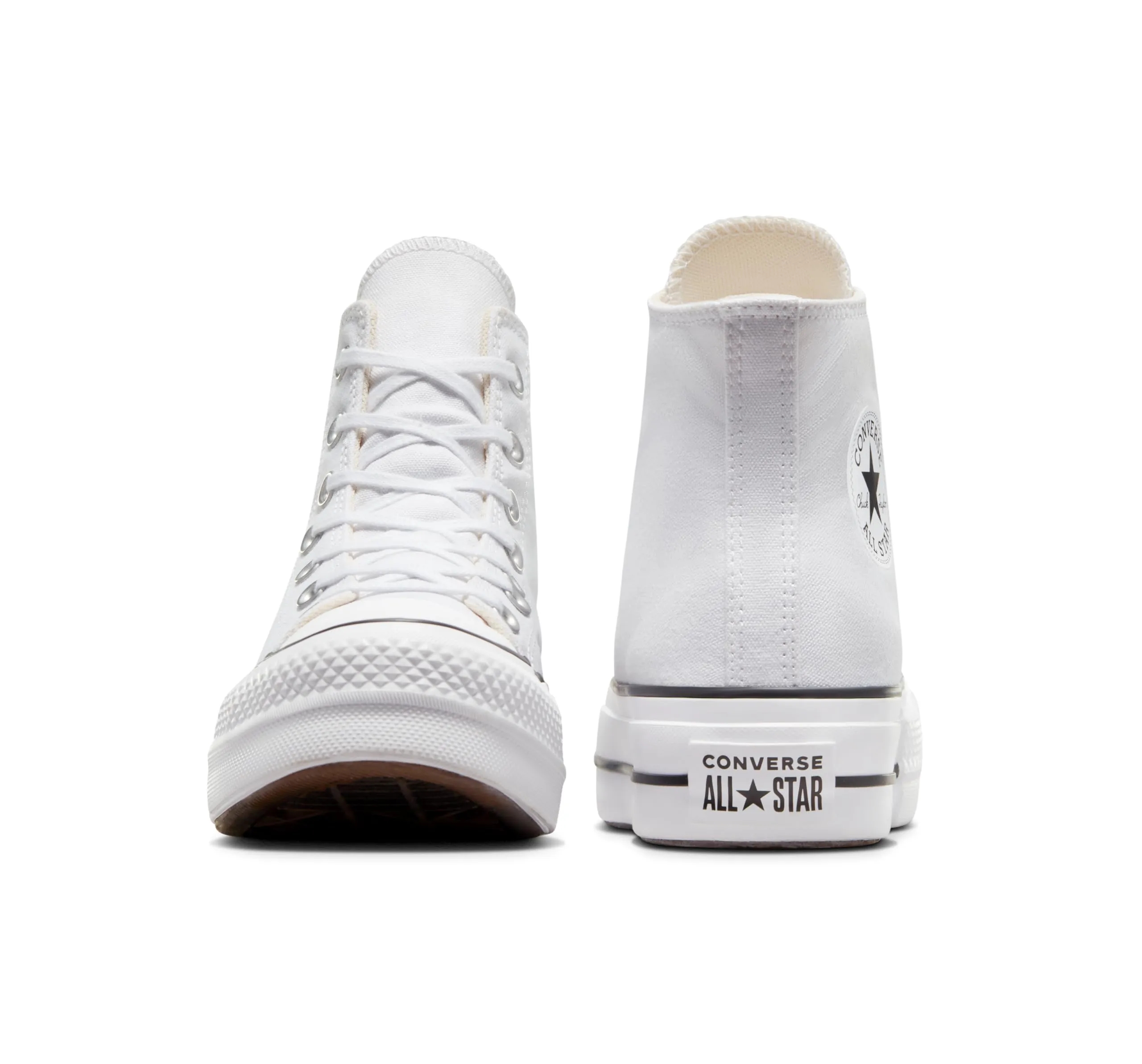 Converse Chuck Taylor All Star Lift Platform High Top Sneaker, Bianco/Nero/Bianco, 7.5 - immagine 7