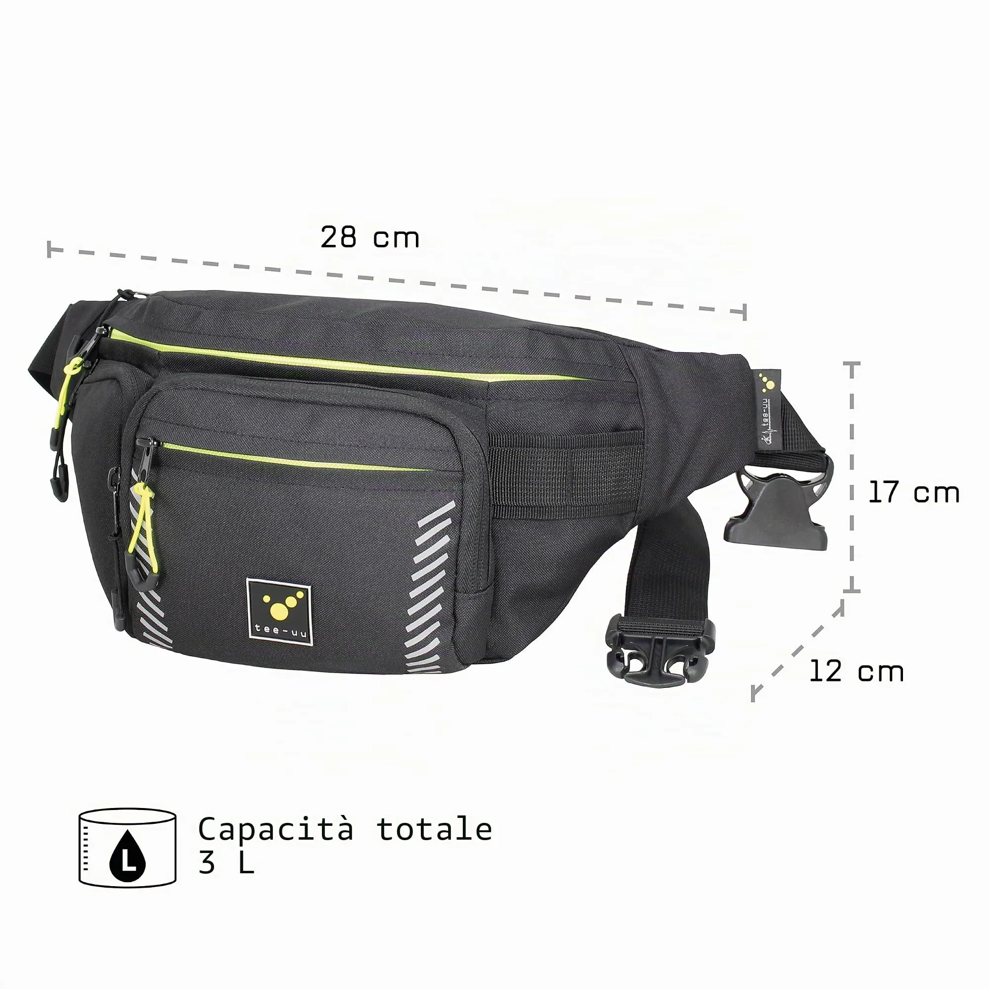 tee-uu FIGO PRO Marsupio, Rosso e Nero - immagine 2