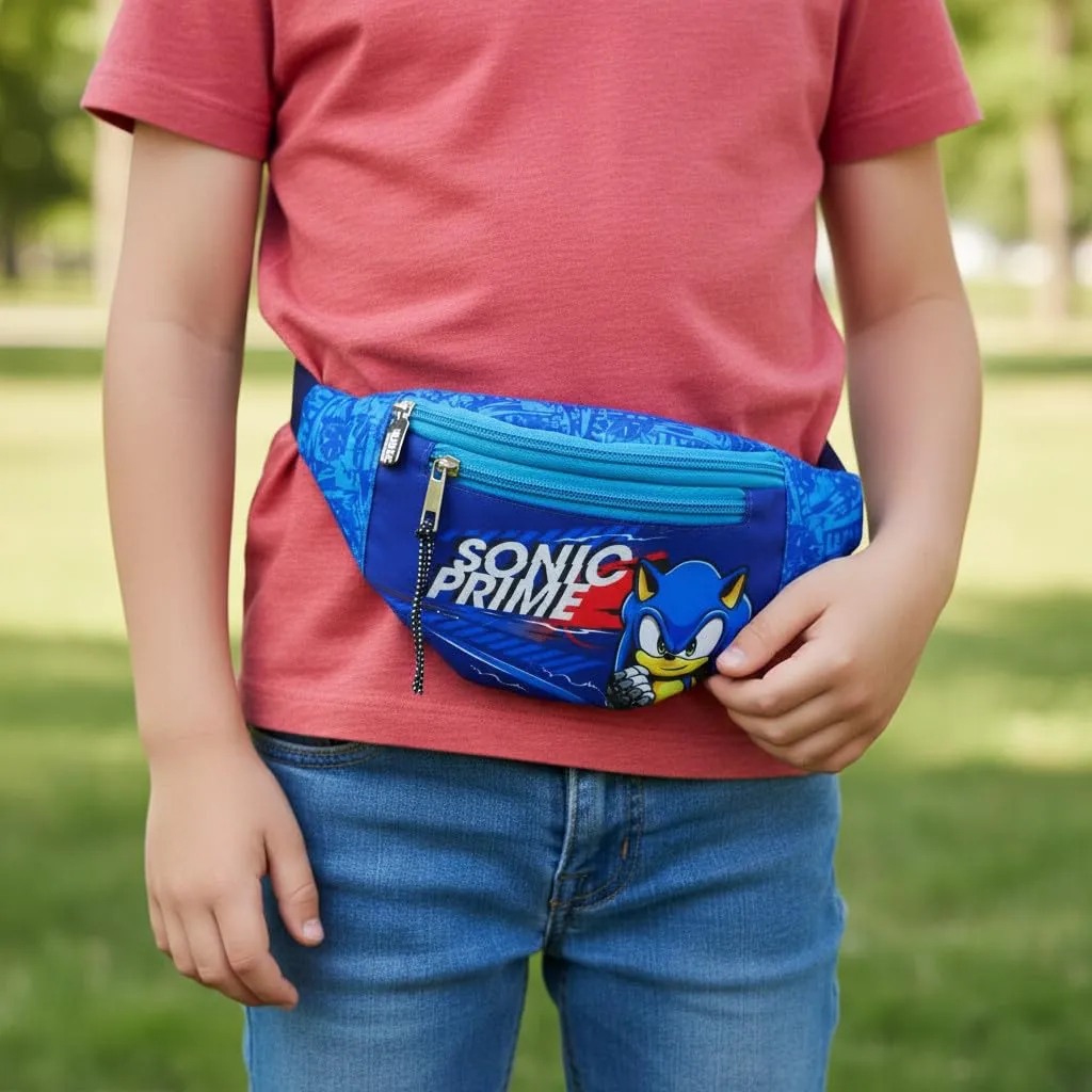 Sonic The Hedgehog Marsupio a Tracolla per Bambino e Ragazzo, 2 Tasche con Zip, Blu, 23 x 12 x 9 cm - immagine 4