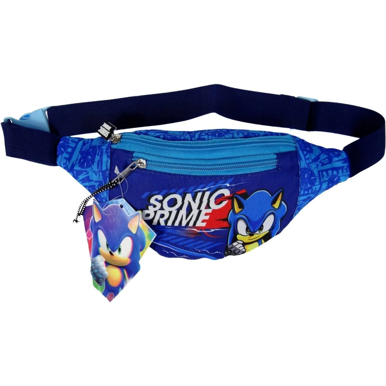 Sonic The Hedgehog Marsupio a Tracolla per Bambino e Ragazzo, 2 Tasche con Zip, Blu, 23 x 12 x 9 cm - immagine 6