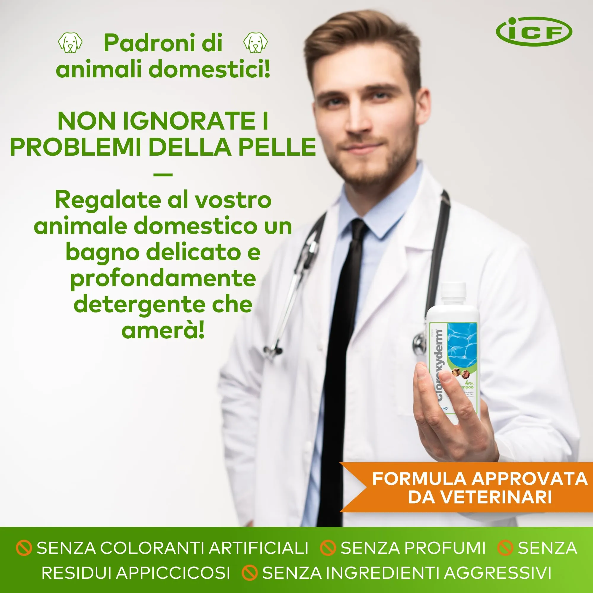 ICF Clorexyderm 4% Shampoo per Cani e Gatti, 250 ml - immagine 6