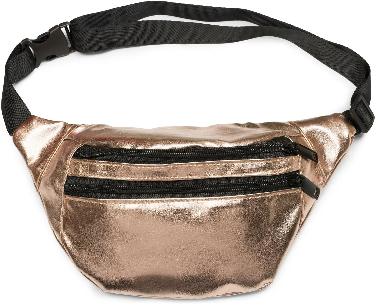 styleBREAKER Marsupio Donna Metallizzato, Rosa Oro, 21x16 cm - immagine 1
