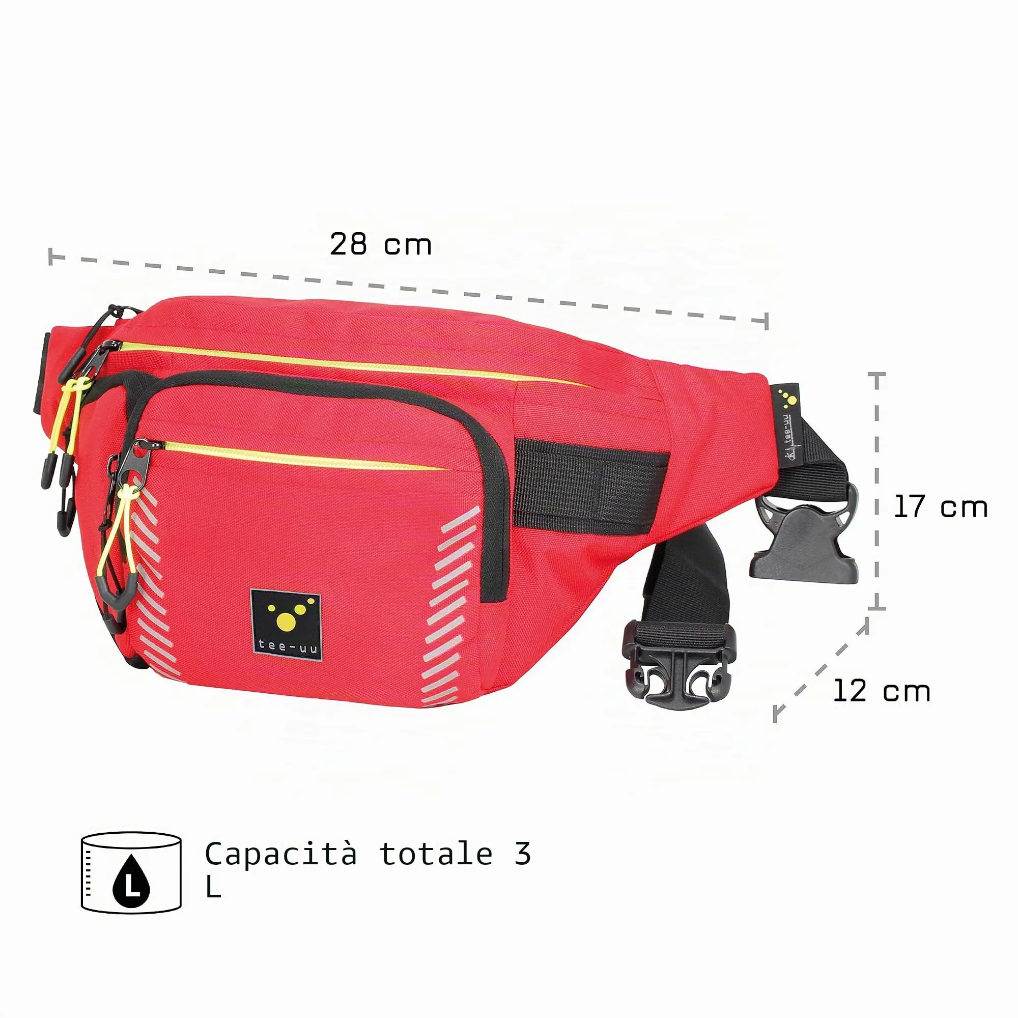 tee-uu FIGO PRO Marsupio, Rosso e Nero - immagine 2