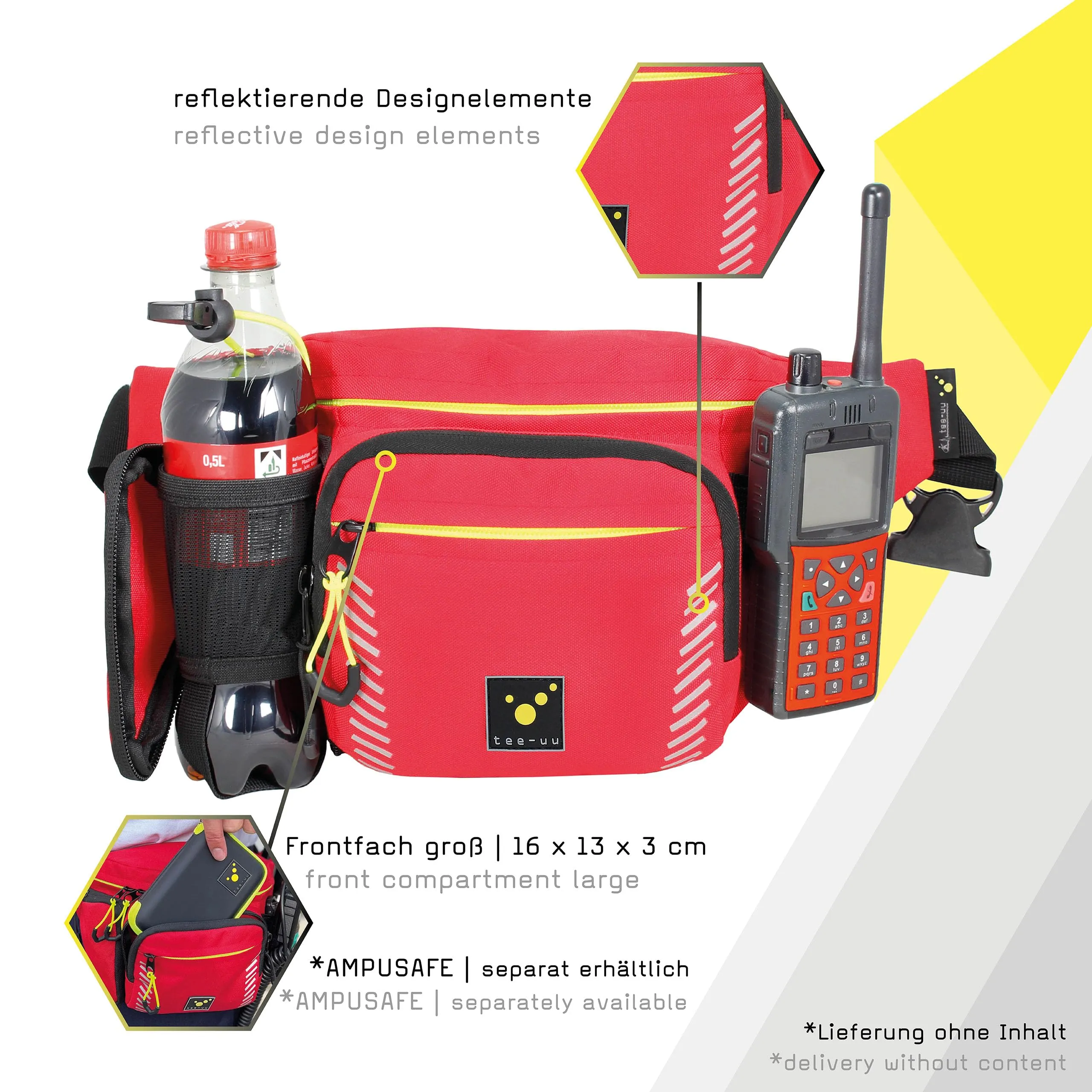 tee-uu FIGO PRO Marsupio, Rosso e Nero - immagine 4