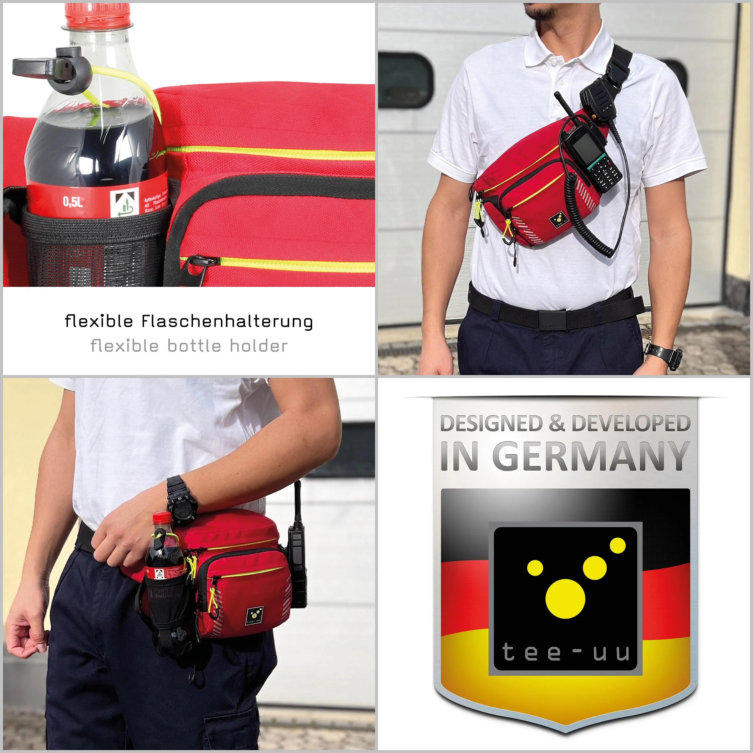 tee-uu FIGO PRO Marsupio, Rosso e Nero - immagine 6