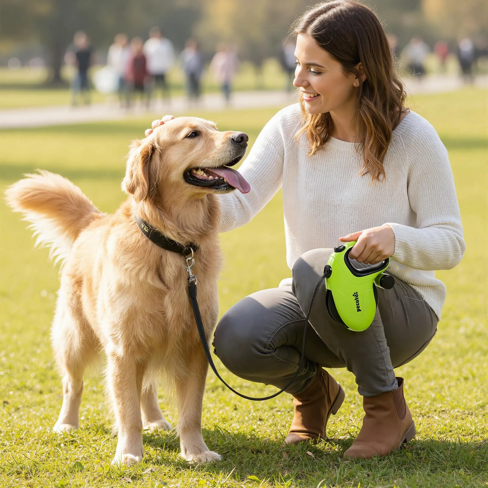 Pecute Guinzaglio Retrattile per Cani 8M, Nylon Riflettente, per Cani di Taglia Media e Grande fino a 50 kg - immagine 8