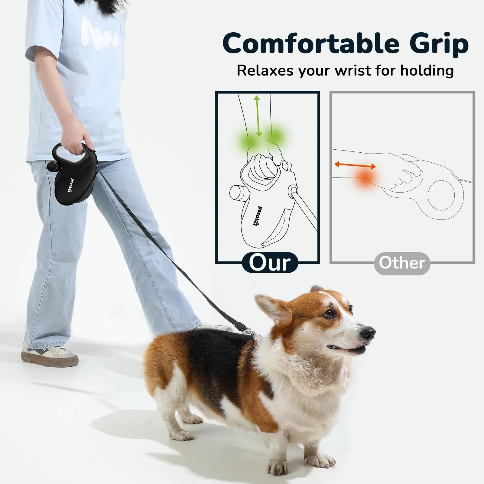 Pecute Guinzaglio Retrattile per Cani 10m fino a 50 kg - immagine 6