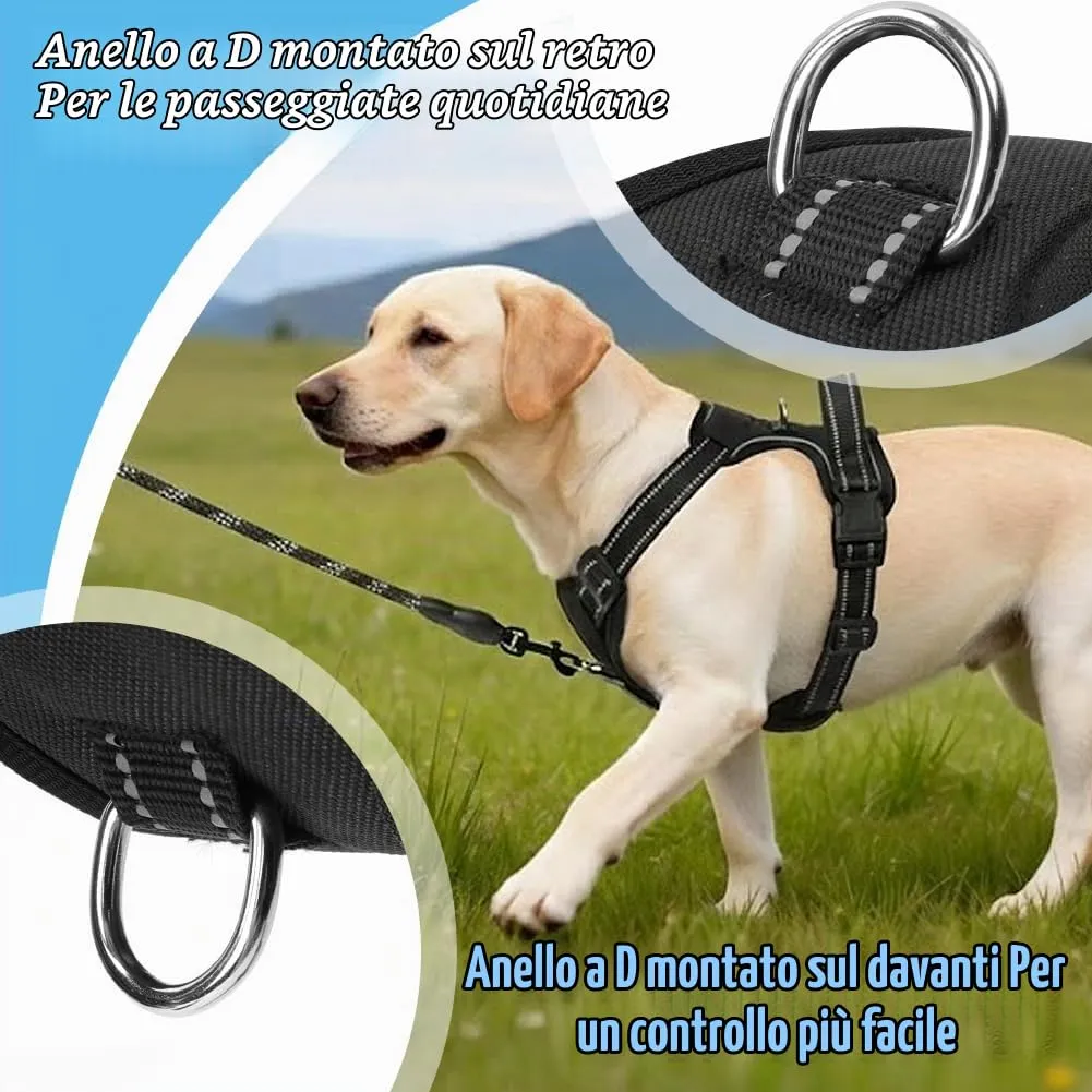AYESY Pettorina Anti-tiro Regolabile per Cani di Taglia Media, Nero - immagine 5