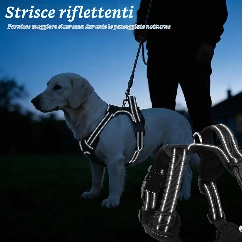 AYESY Pettorina Anti-tiro Regolabile per Cani di Taglia Media, Nero - immagine 6