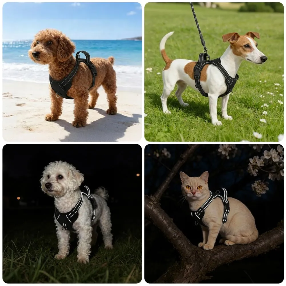 AYESY Pettorina Anti-tiro Regolabile per Cani di Taglia Media, Nero - immagine 8