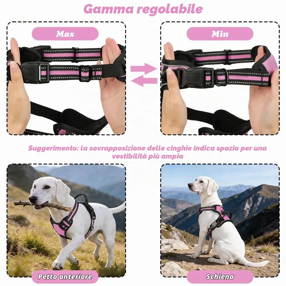AYESY Pettorina Anti-tiro Regolabile per Cani di Taglia Media con Guinzaglio - immagine 6