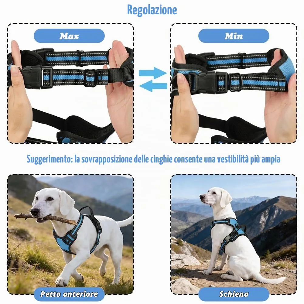 AYESY Pettorina anti-tiro regolabile per cani di taglia media, Blu - immagine 6