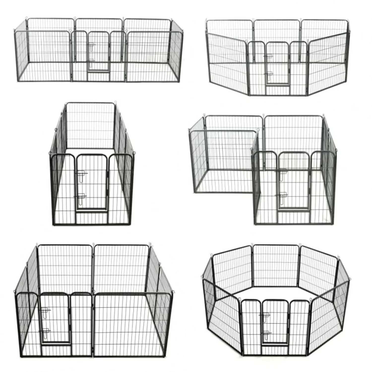 AQPET Recinto Modulare 80x80 cm per Cani, Gatti, Conigli e Roditori, 8 Pannelli per Interno ed Esterno - immagine 5