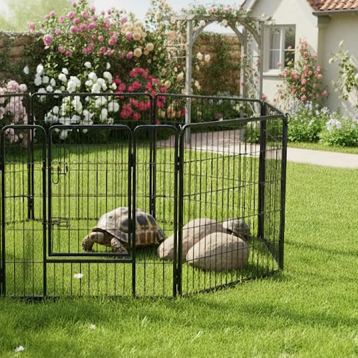 AQPET Recinto Modulare 80x80 cm per Cani, Gatti, Conigli e Roditori, 8 Pannelli per Interno ed Esterno - immagine 6