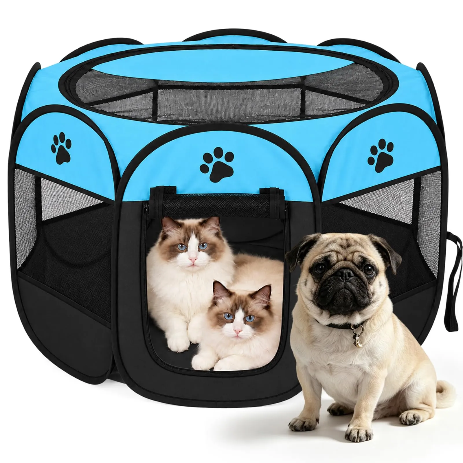 Haoppmof Box Pieghevole per Cuccioli, 74 x 74 x 43 cm - immagine 1
