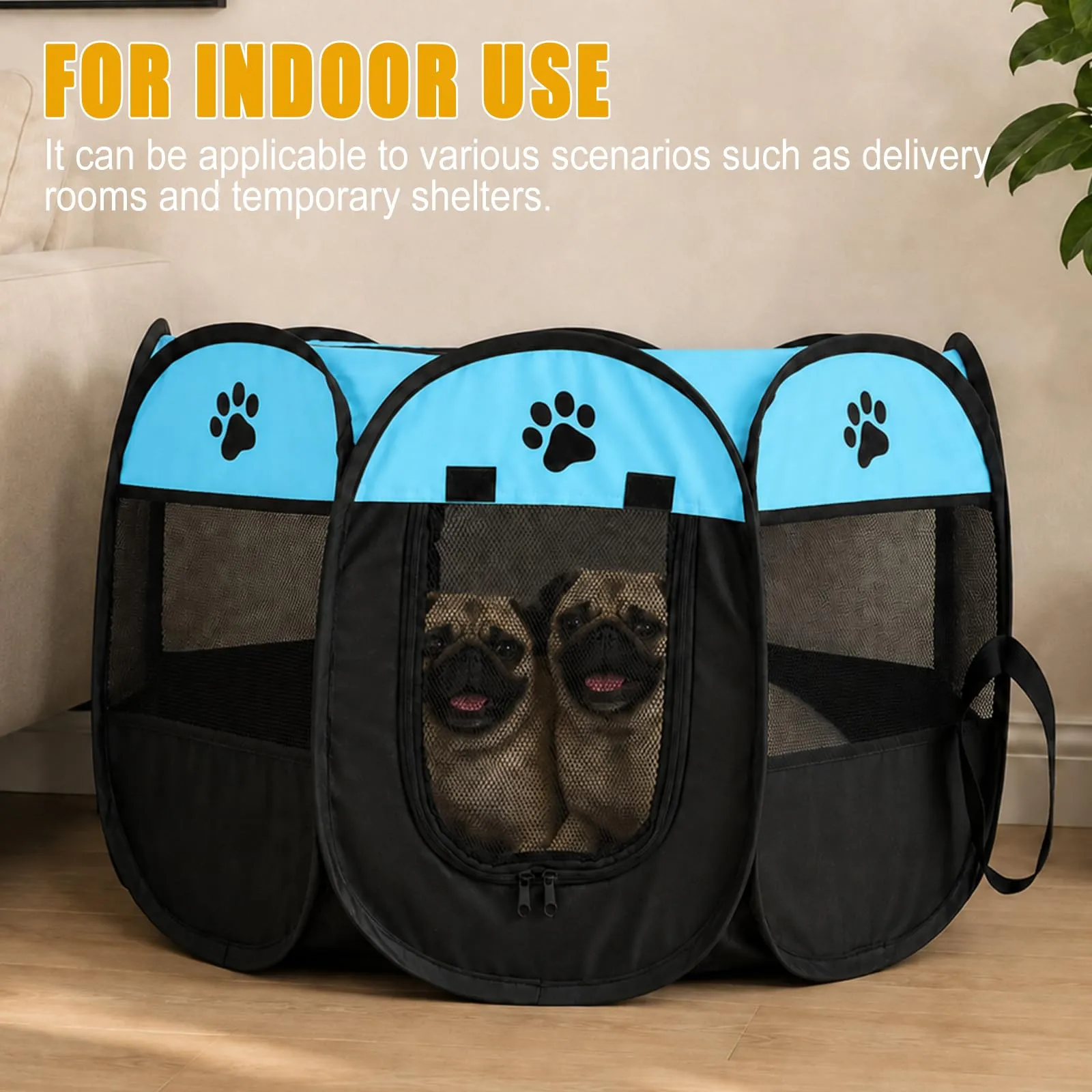 Haoppmof Box Pieghevole per Cuccioli, 74 x 74 x 43 cm - immagine 5