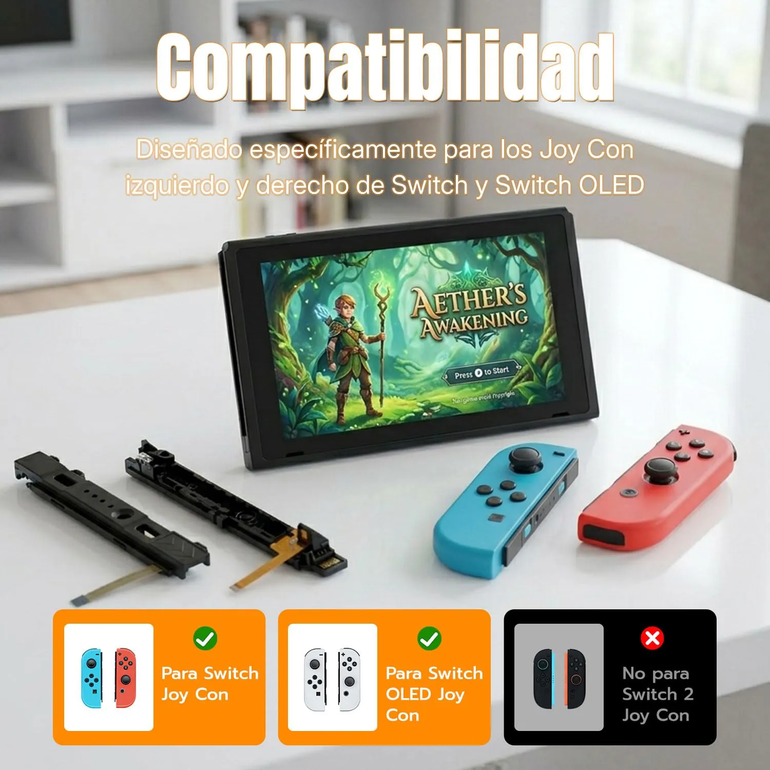Wigearss Guide di Scorrimento Binario L/R Slider di Ricambio per Nintendo Switch e Switch OLED Joy-Con Controller - immagine 2