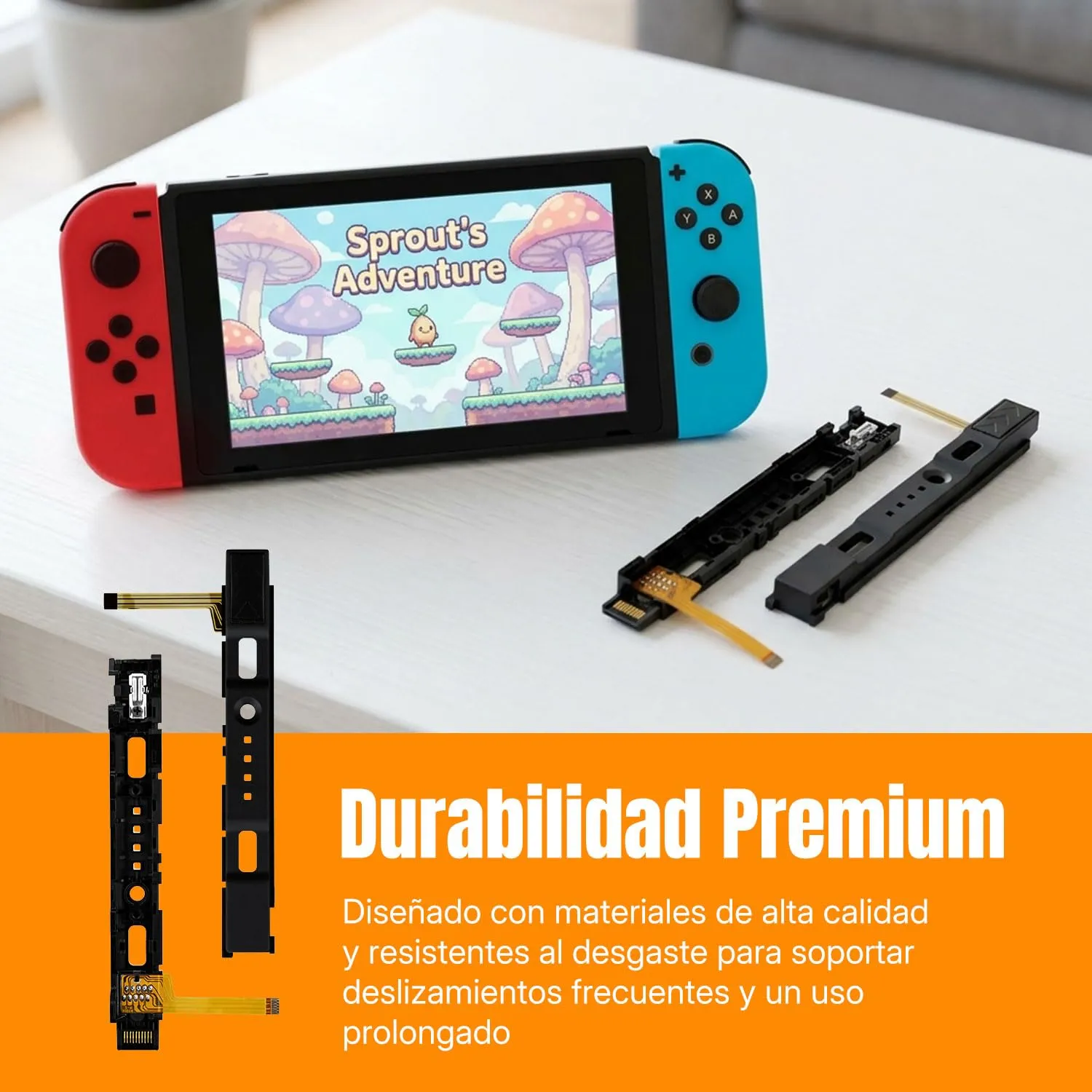 Wigearss Guide di Scorrimento Binario L/R Slider di Ricambio per Nintendo Switch e Switch OLED Joy-Con Controller - immagine 4