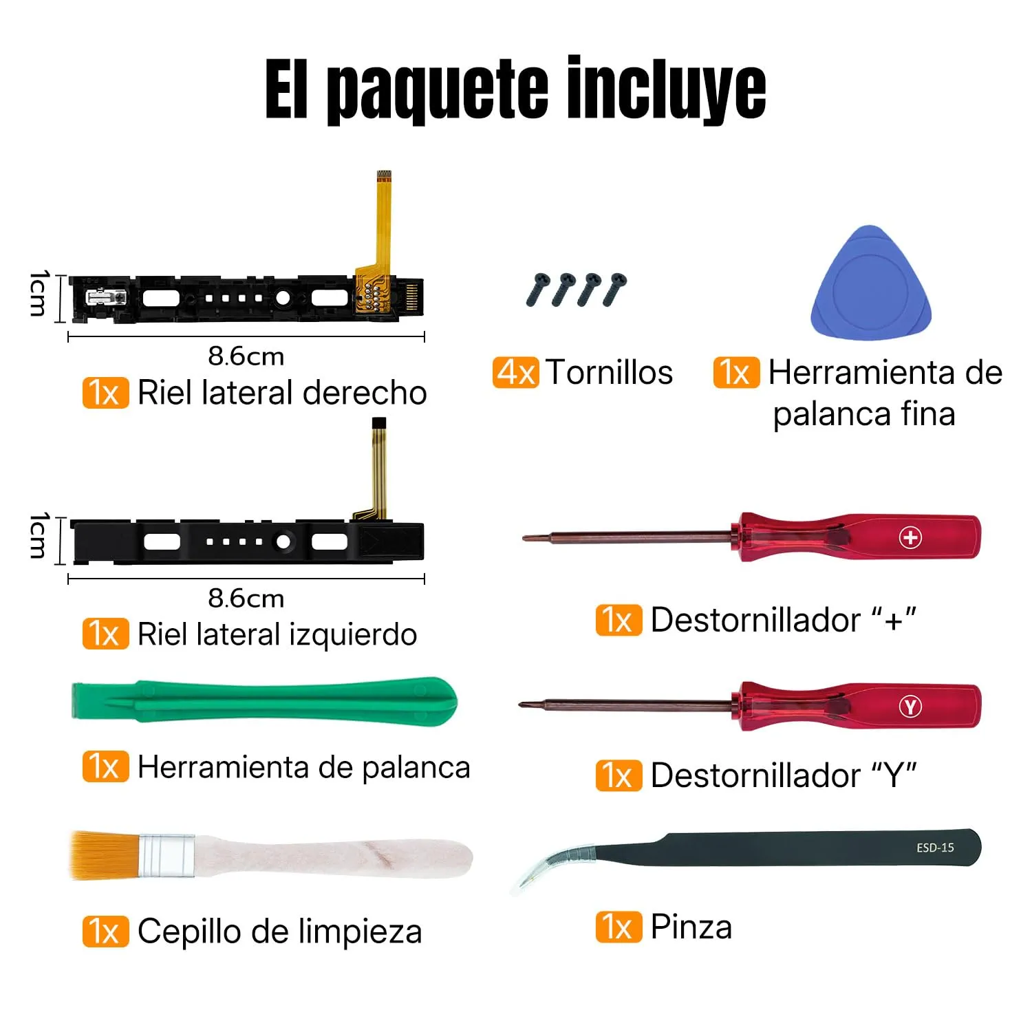 Wigearss Guide di Scorrimento Binario L/R Slider di Ricambio per Nintendo Switch e Switch OLED Joy-Con Controller - immagine 8