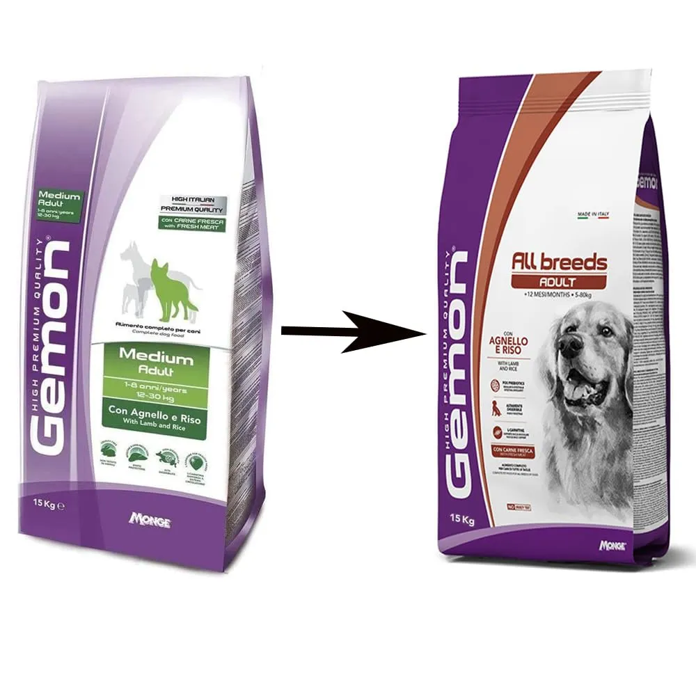 Monge Gemon Medium Adult Agnello e Riso, 15 kg - immagine 2