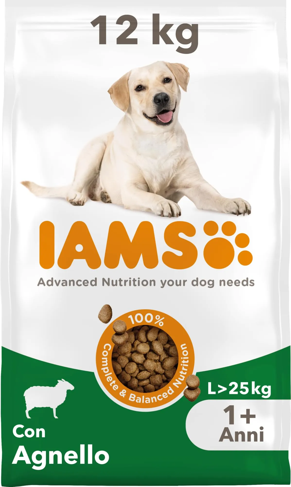 IAMS Cibo Secco per Cani Adulti Taglia Grande all'Agnello, 12 kg - immagine 1