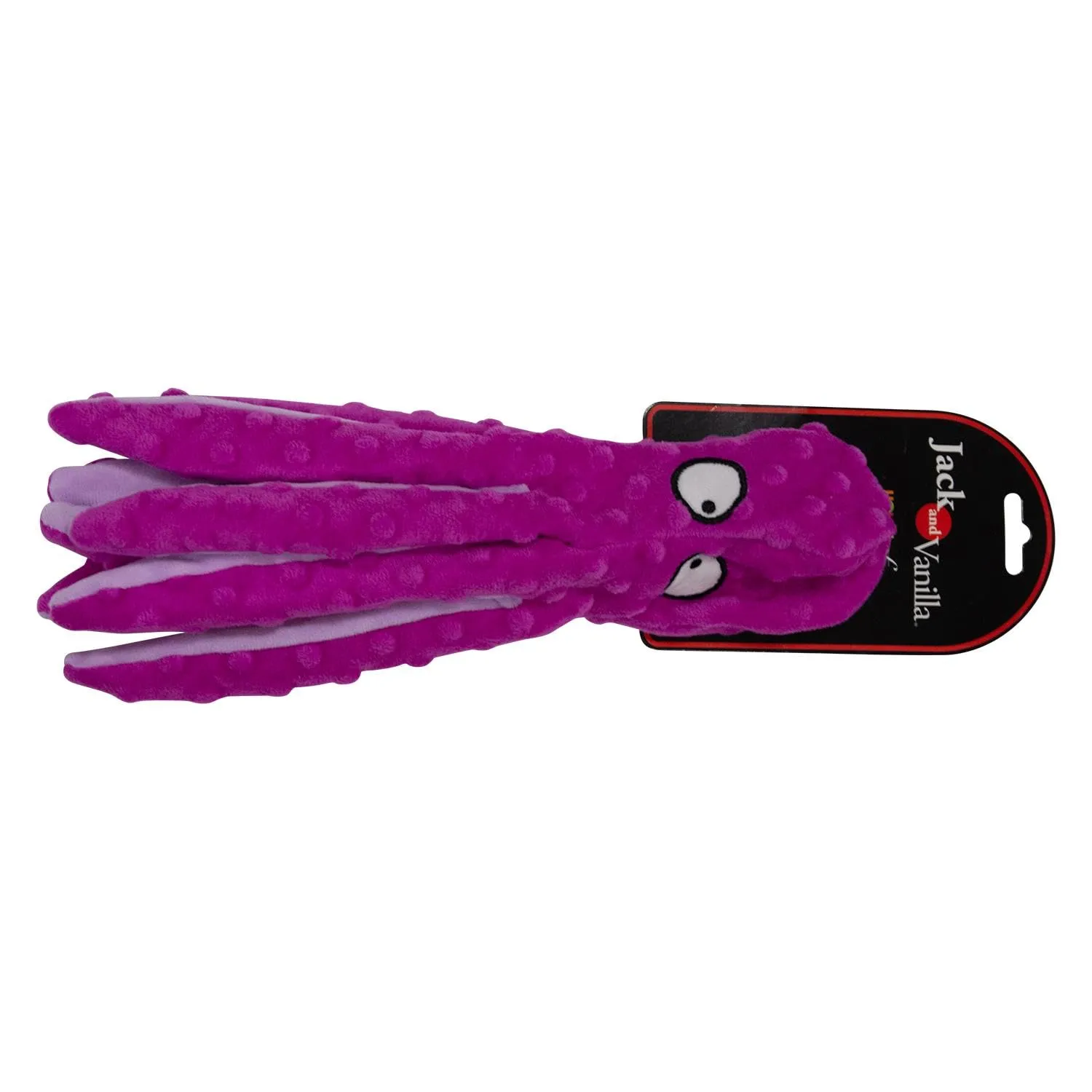 JACK AND VANILLA Giocattolo Interattivo per Cani a Forma di Polpo, Modello Bubble Plush, 32 cm, Rosa - immagine 4