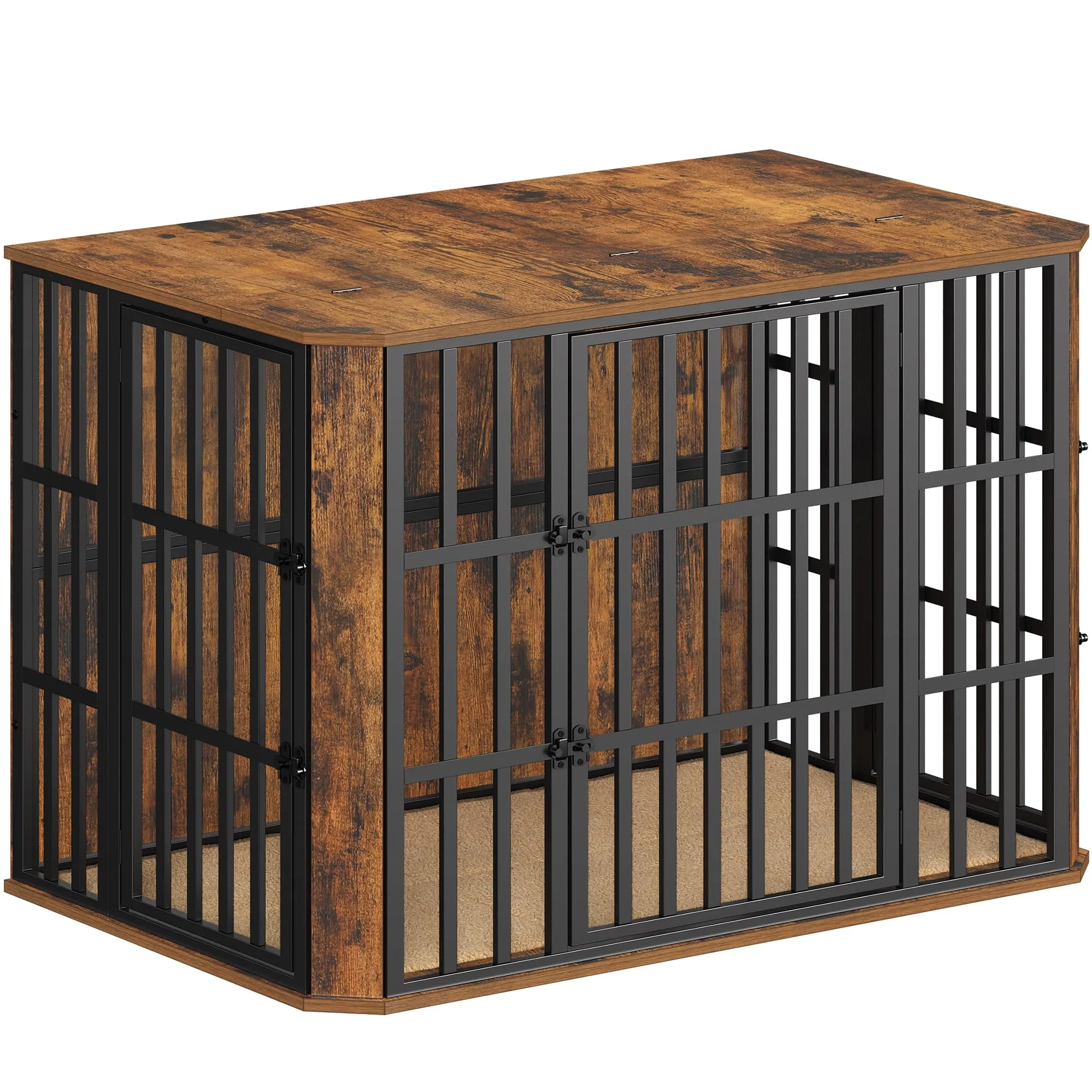 Hzuaneri Gabbia per Cani XXL, 120 x 75 x 81 cm, Marrone Rustico - immagine 9
