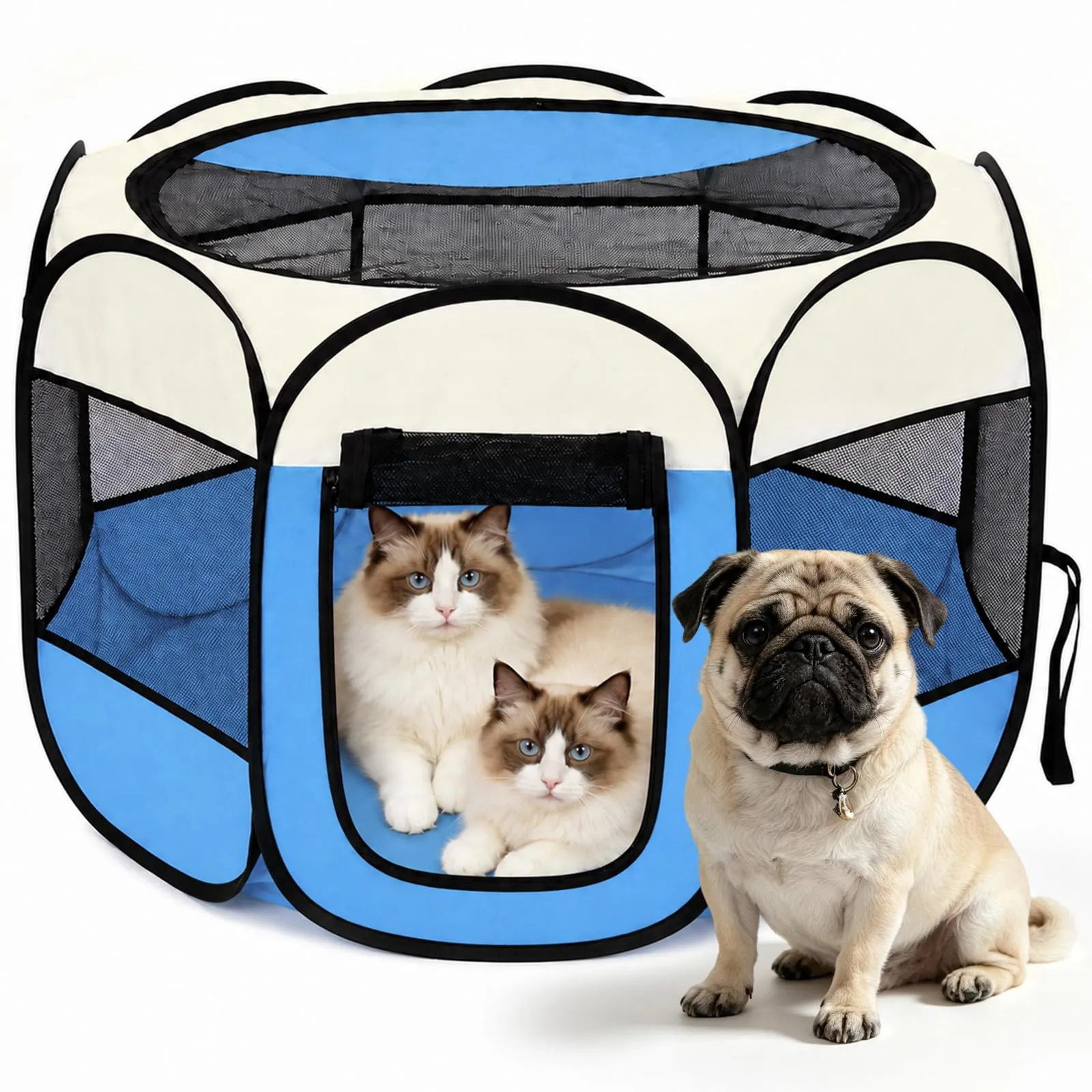 Haoppmof Box Pieghevole per Cuccioli, 74 x 74 x 43 cm - immagine 1