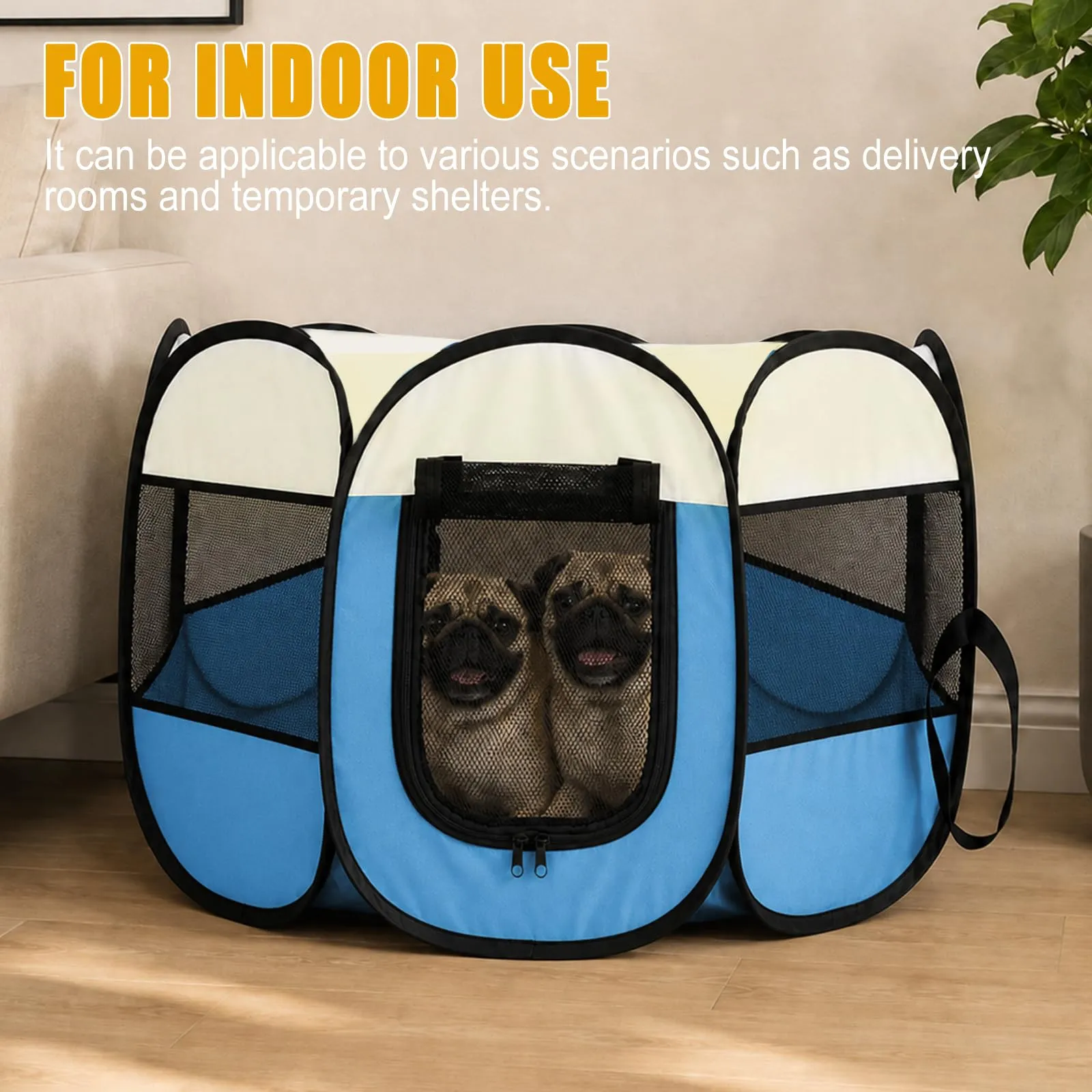 Haoppmof Box Pieghevole per Cuccioli, 74 x 74 x 43 cm - immagine 5