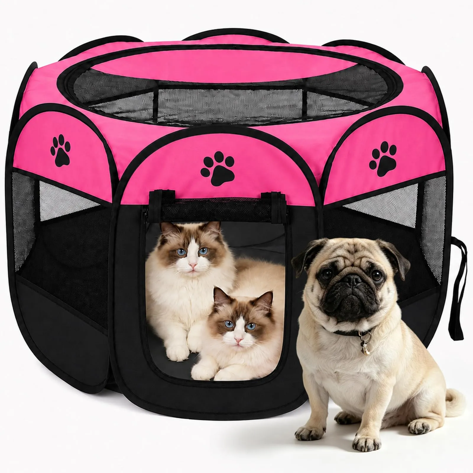 Haoppmof Box pieghevole per cuccioli, 74 x 74 x 43 cm - immagine 1