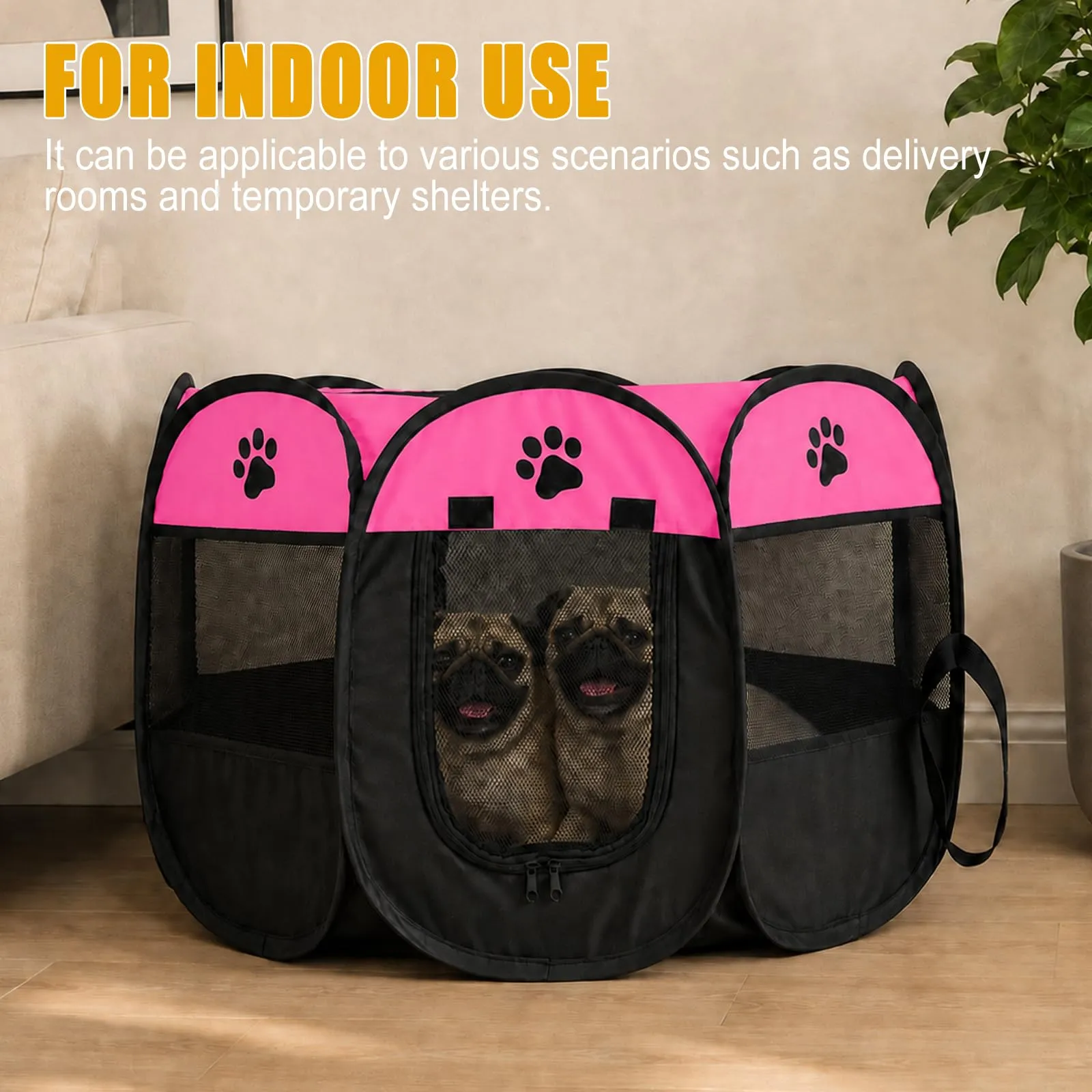 Haoppmof Box pieghevole per cuccioli, 74 x 74 x 43 cm - immagine 5
