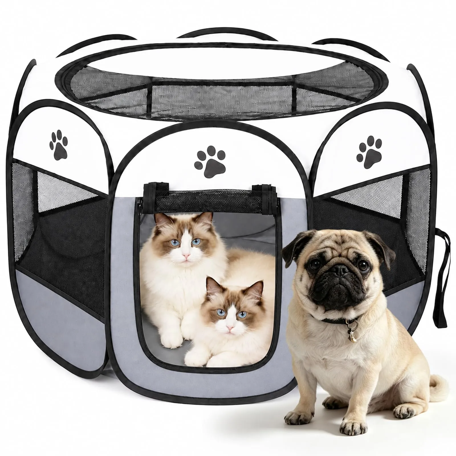 Haoppmof Box Pieghevole per Cuccioli, 74 x 74 x 43 cm - immagine 1