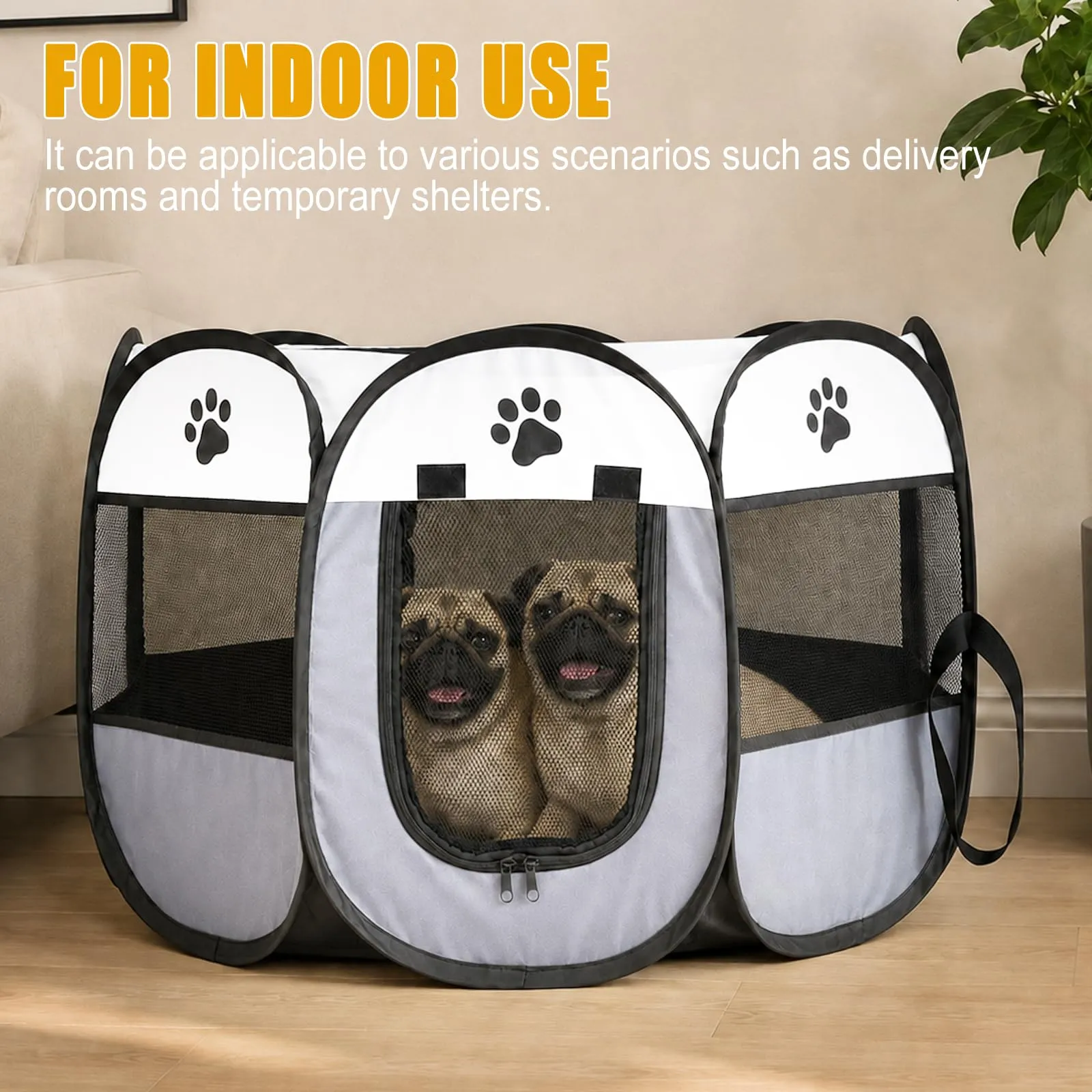 Haoppmof Box Pieghevole per Cuccioli, 74 x 74 x 43 cm - immagine 5